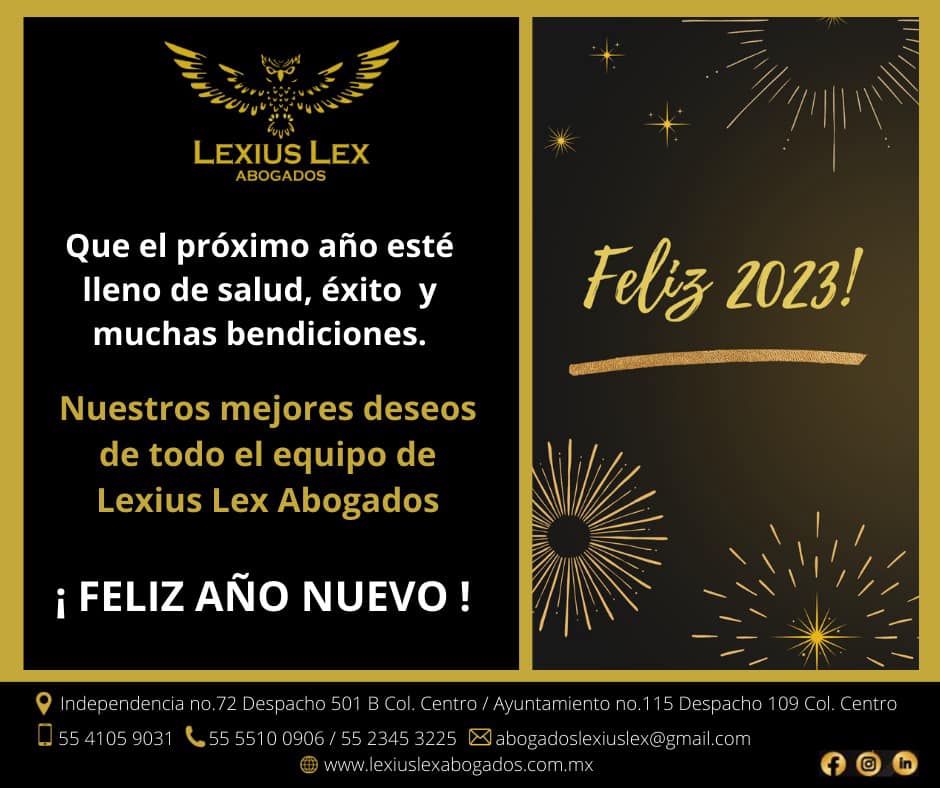 ¡ Feliz año 2023 ! Lexius Lex Abogados. - Lexius Lex Abogados