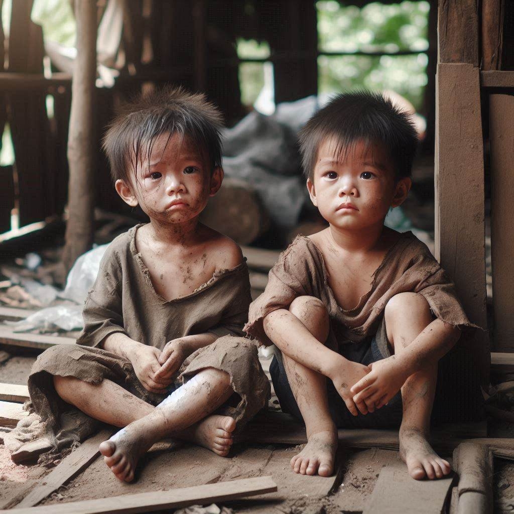 Poor Life of Orphans Eating Left Over Rice and Harvest Fruit to ...