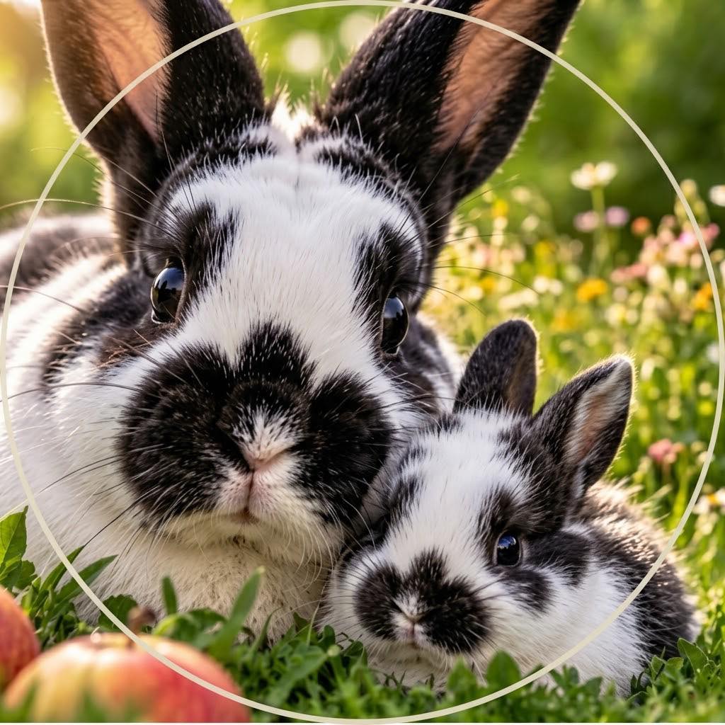 Two Fluffy Rabbits Having a Garden Picnic #bunnies #rabbits # ...