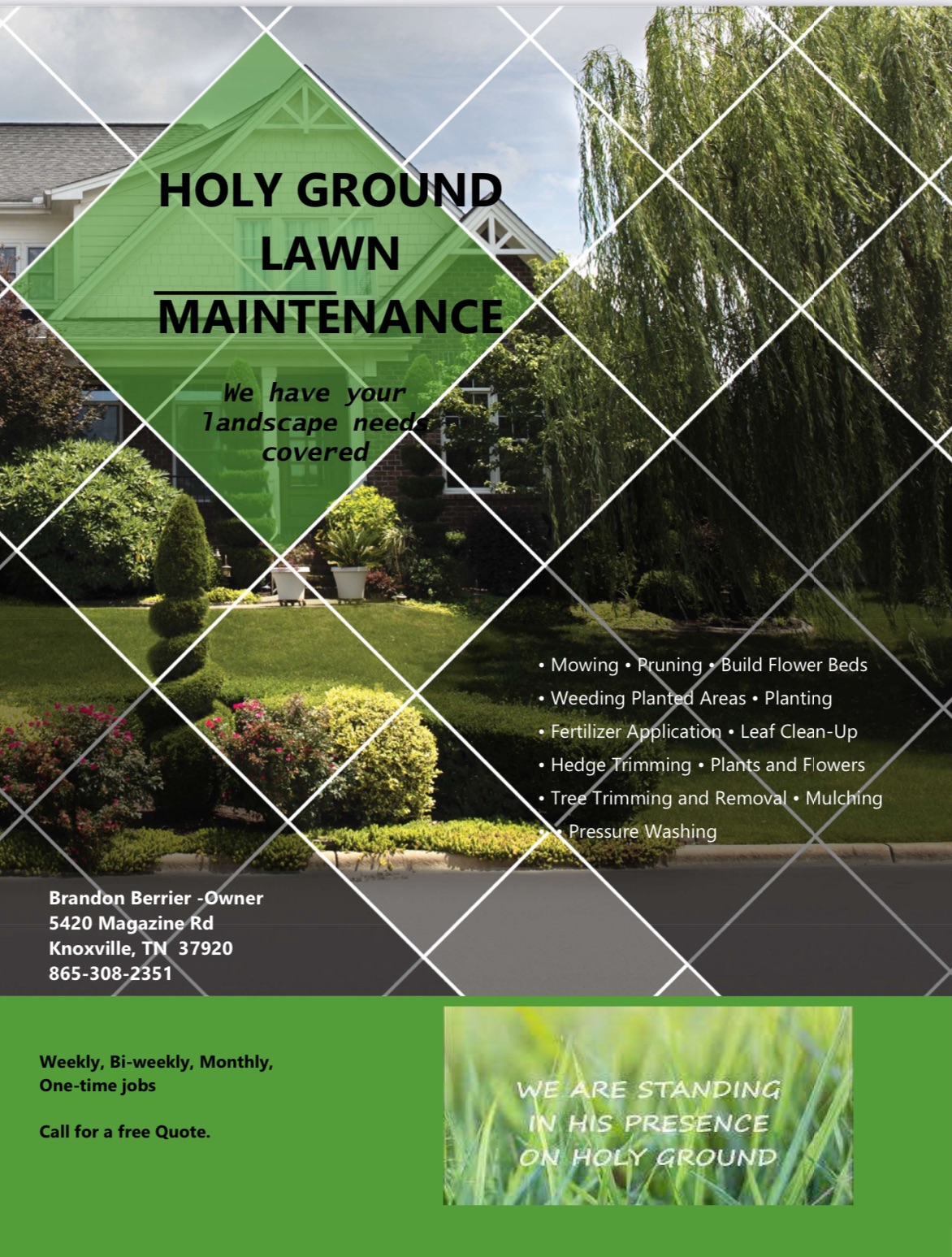 Holy Ground Lawn Maintenance | Knoxville TN