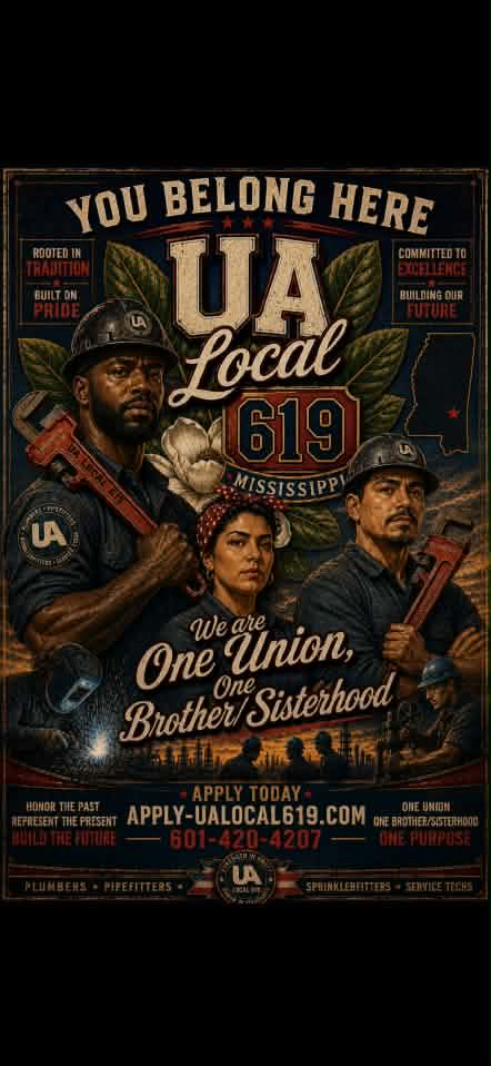 UA Local 619 Plumbers & Pipefitters | Vicksburg MS