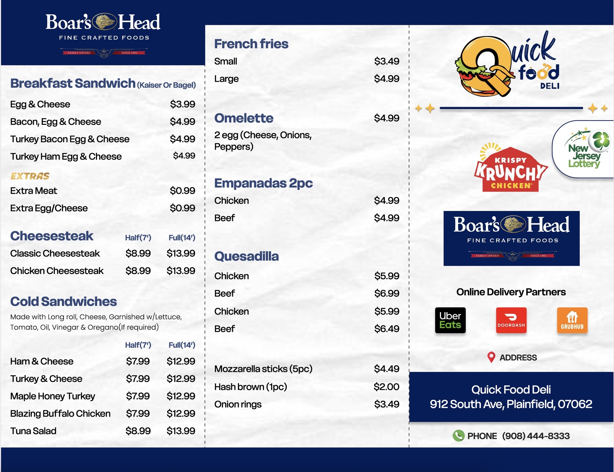 Quick Food Deli | Plainfield NJ
