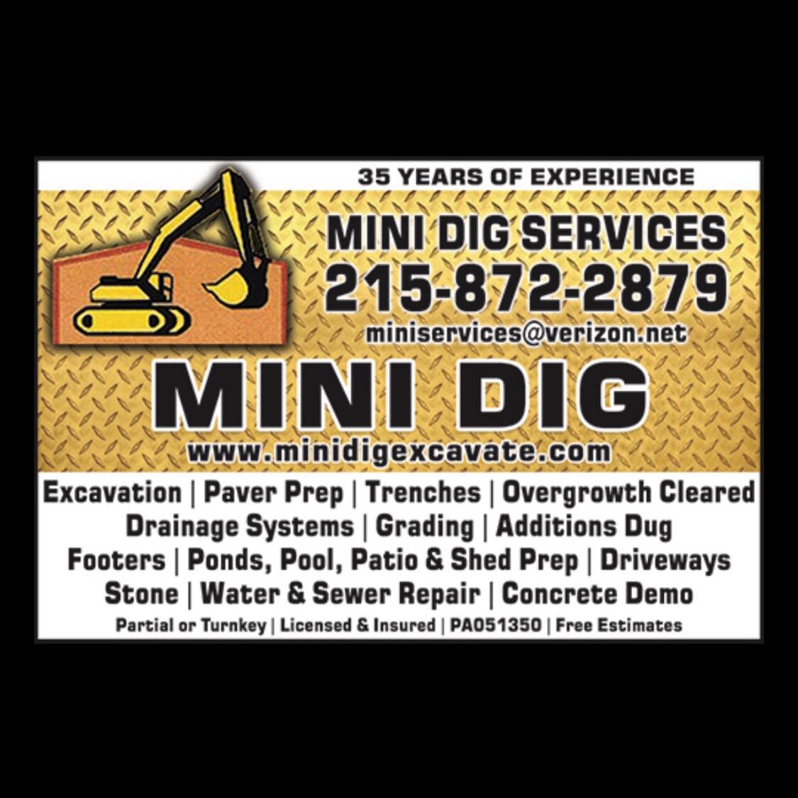Mini Dig Services | Lansdale PA