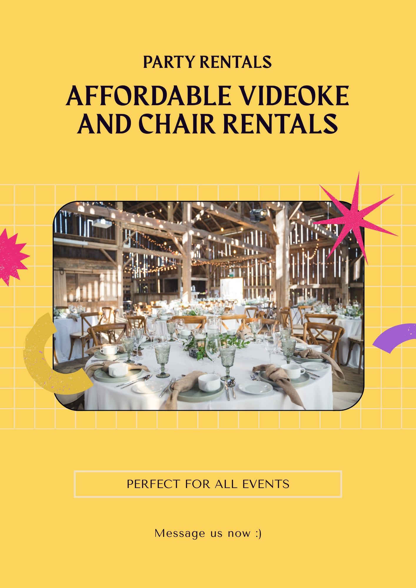 JLR Videoke, Tables and Chairs Rental