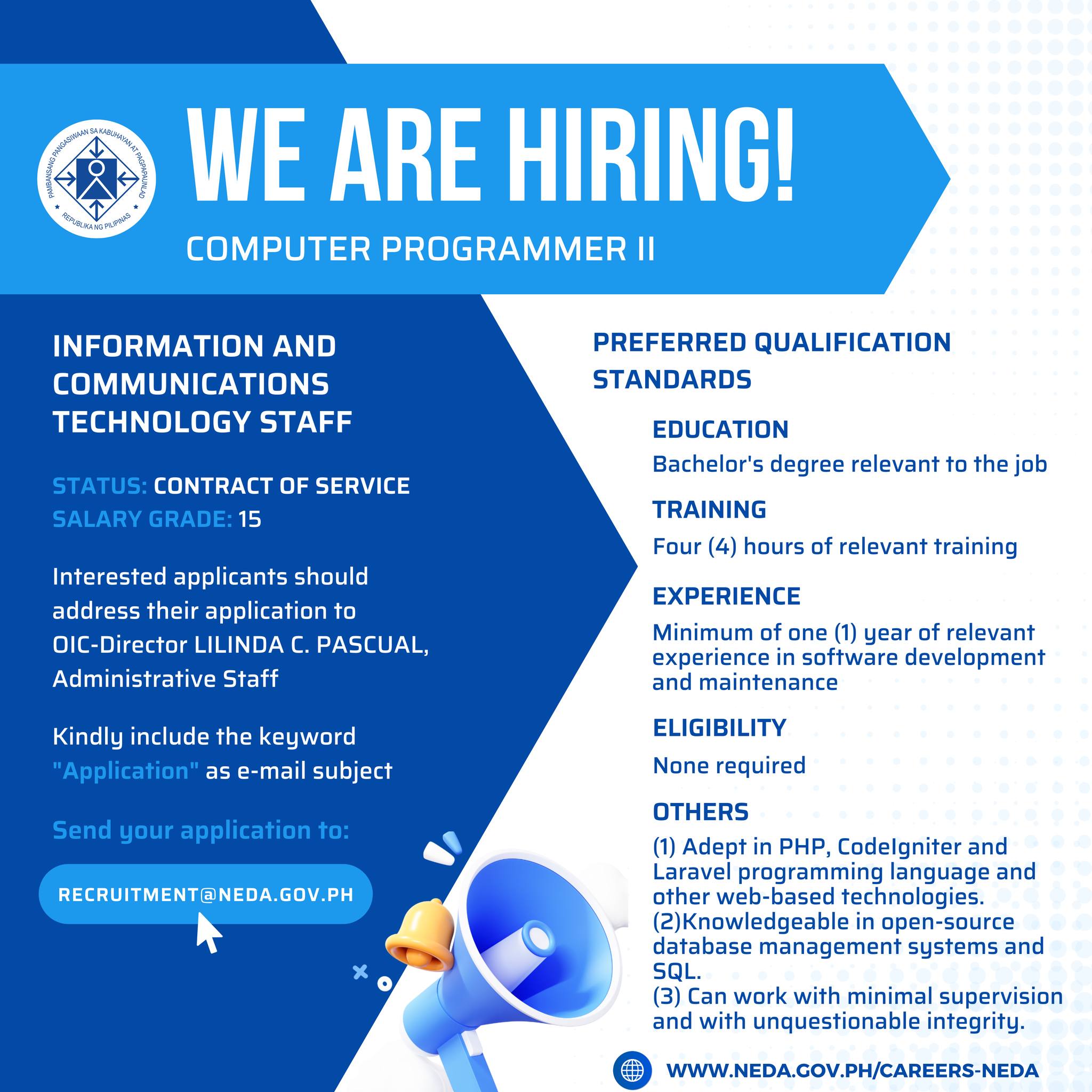 WE ARE HIRING! Job Status: Contract... - DEPDev Recruitment | Facebook