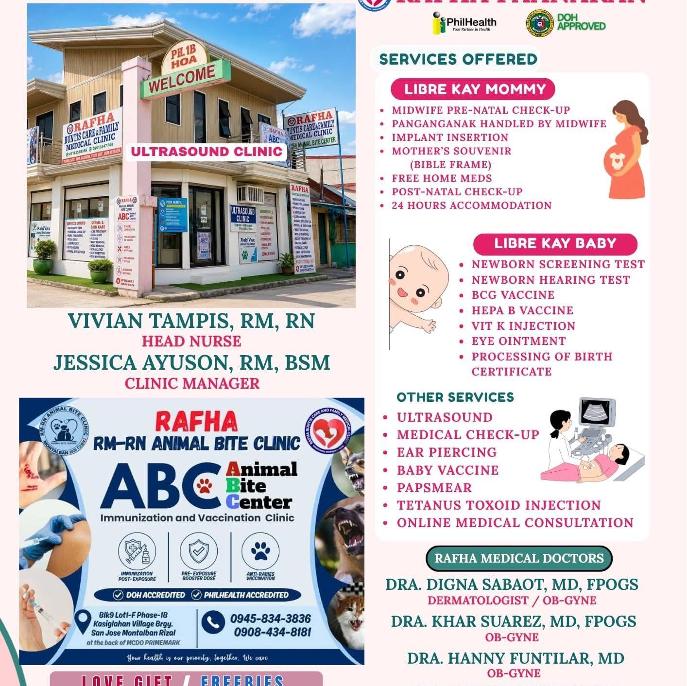 Rafha Kasiglahan Buntis Care, Family Medical Clinic & Animal Bite Center