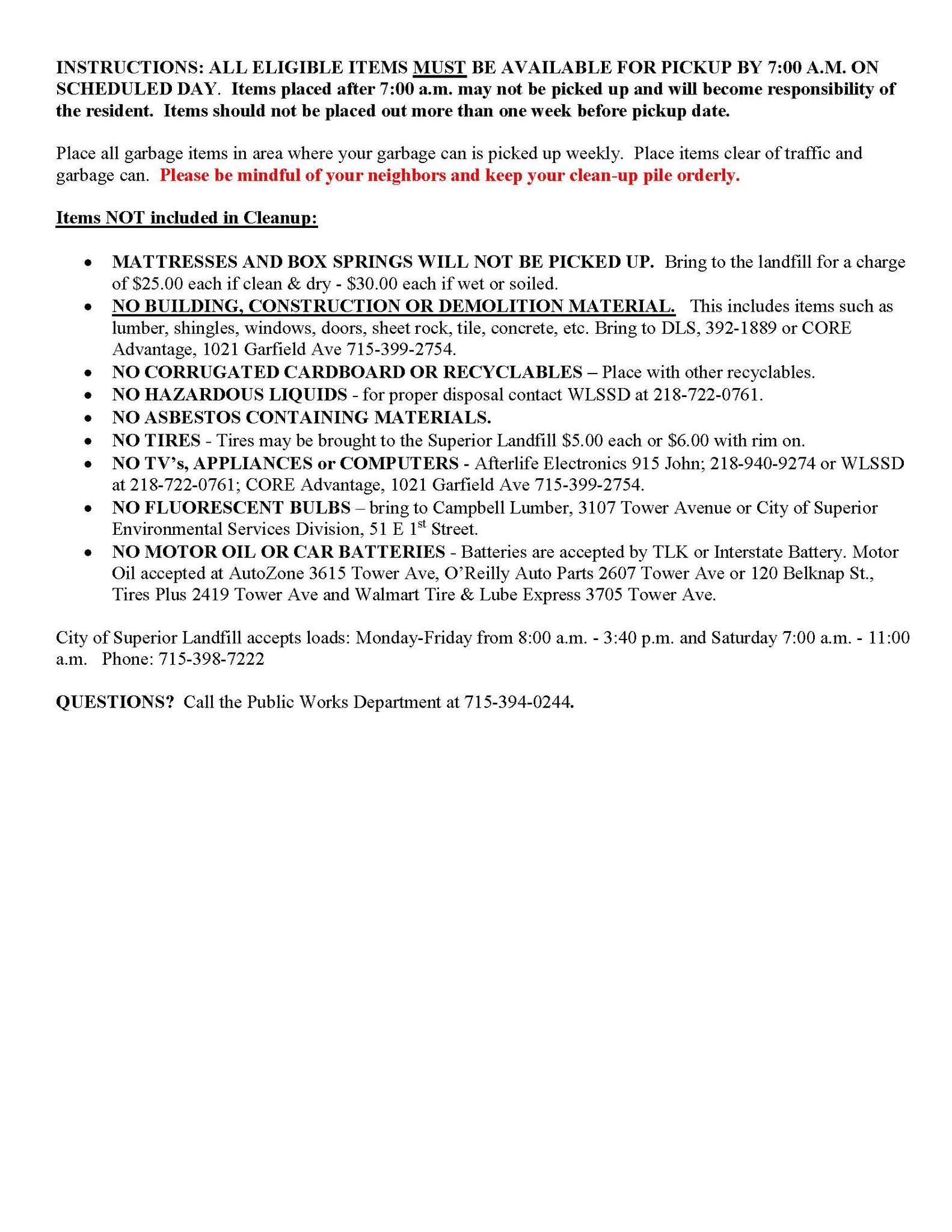 City of Superior Code Compliance | Superior WI