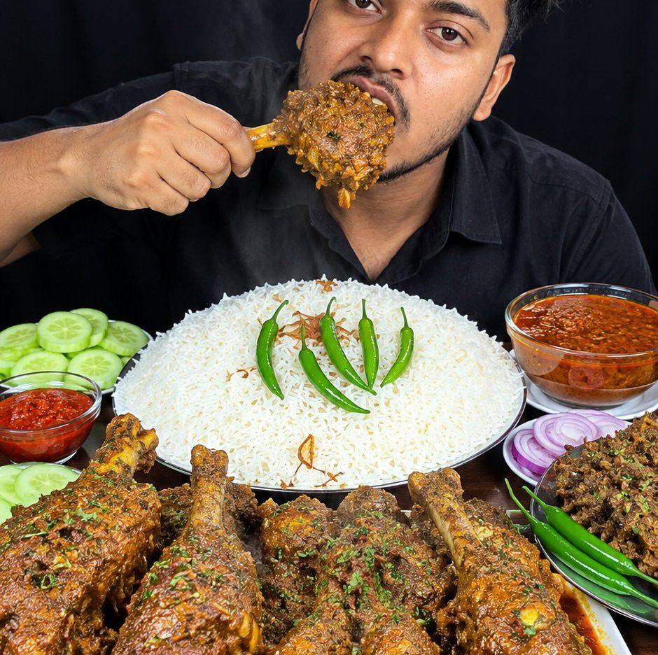 Extreme ASMR Mutton Eating | Tender Meat, Rice & Chilled Lassi 🤤. . # ...