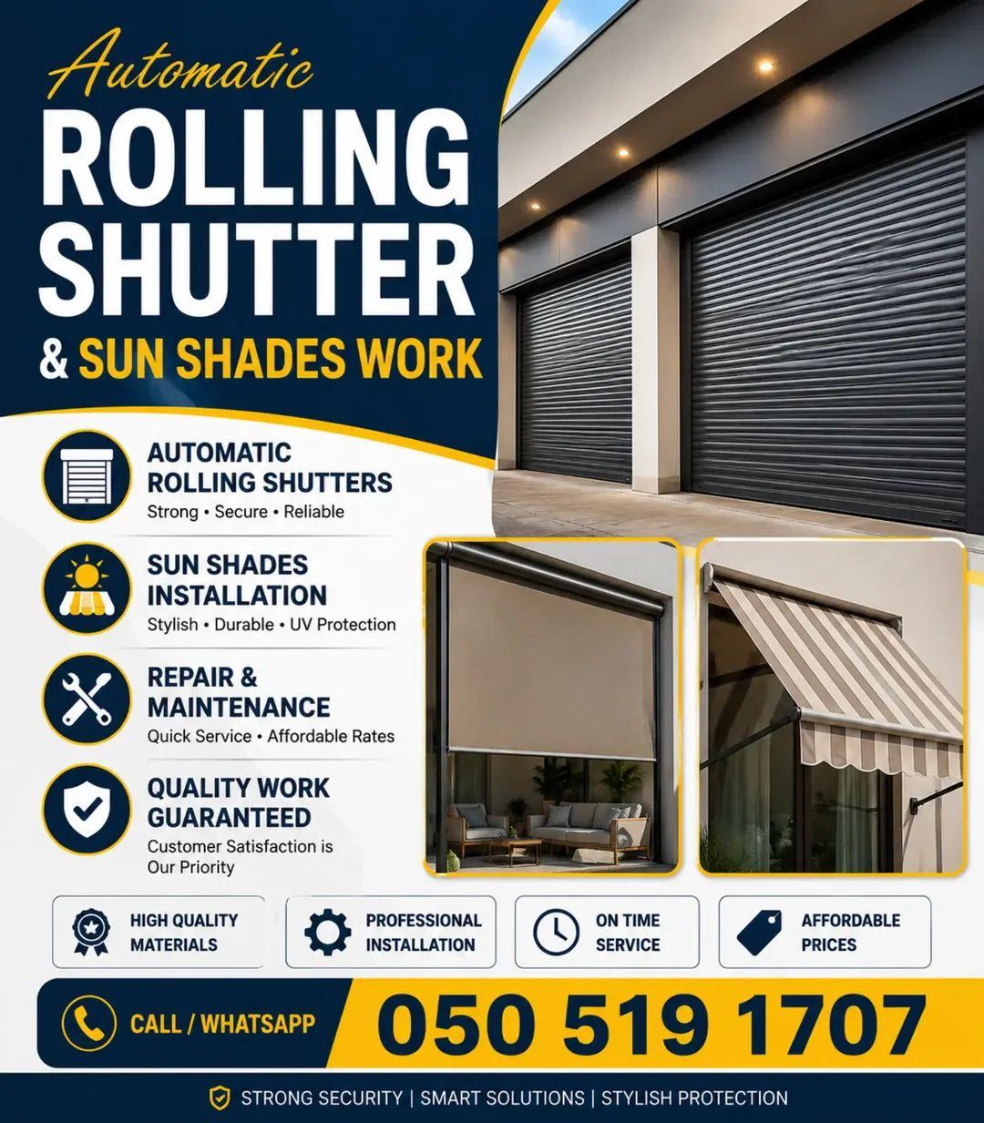 Rolling Shutter Sunshade on Reels
