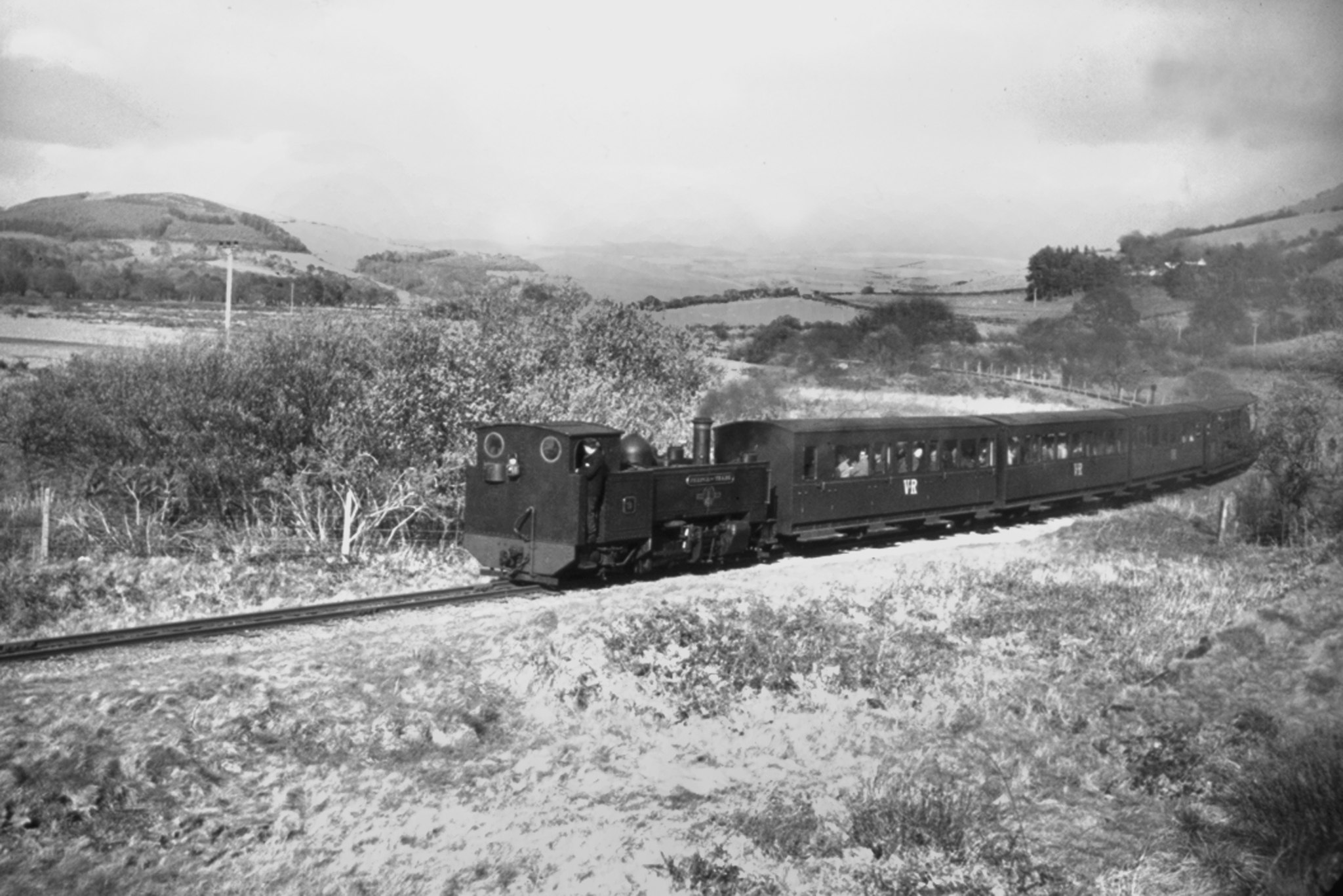 Vale of Rheidol Railway - No.9 is seen at Glanyrafon in 1964. This area ...