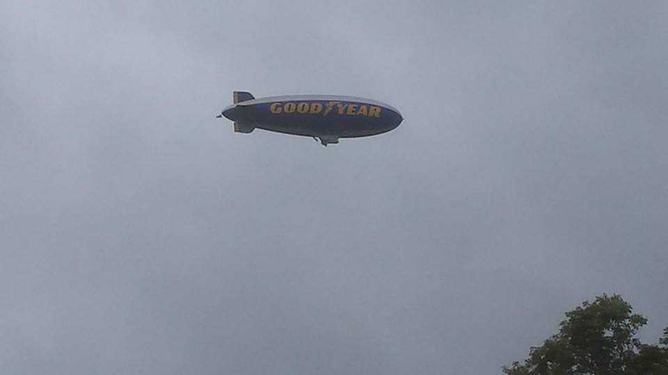 The Blimp is back across the street. - The Outpost RV Resort