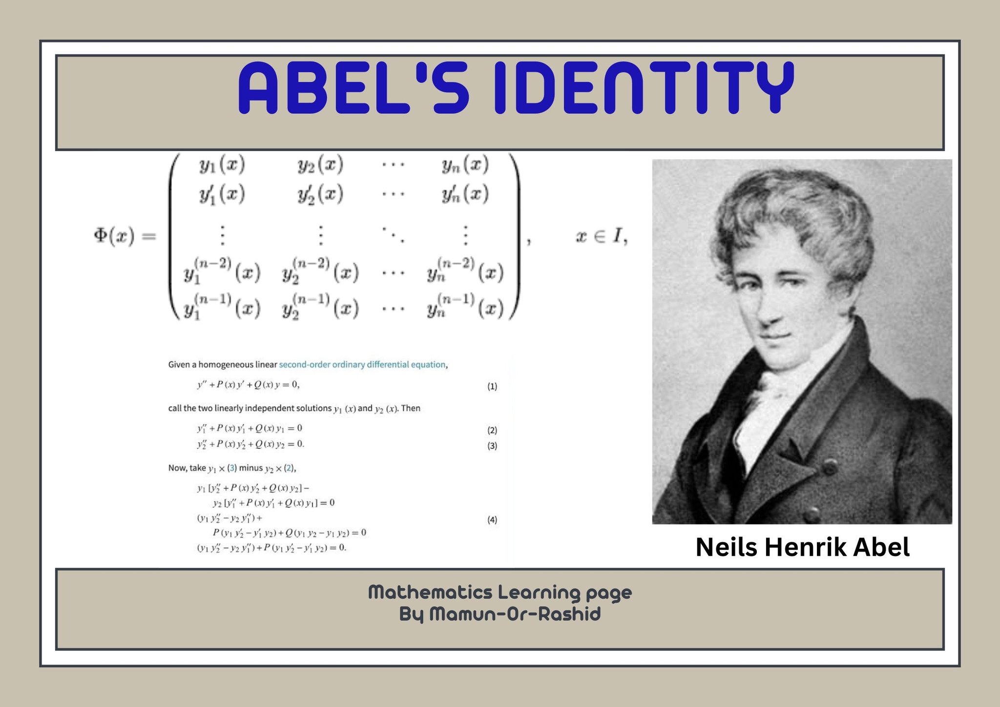 Mathematics - In mathematics, Abel's identity (also called Abel's ...