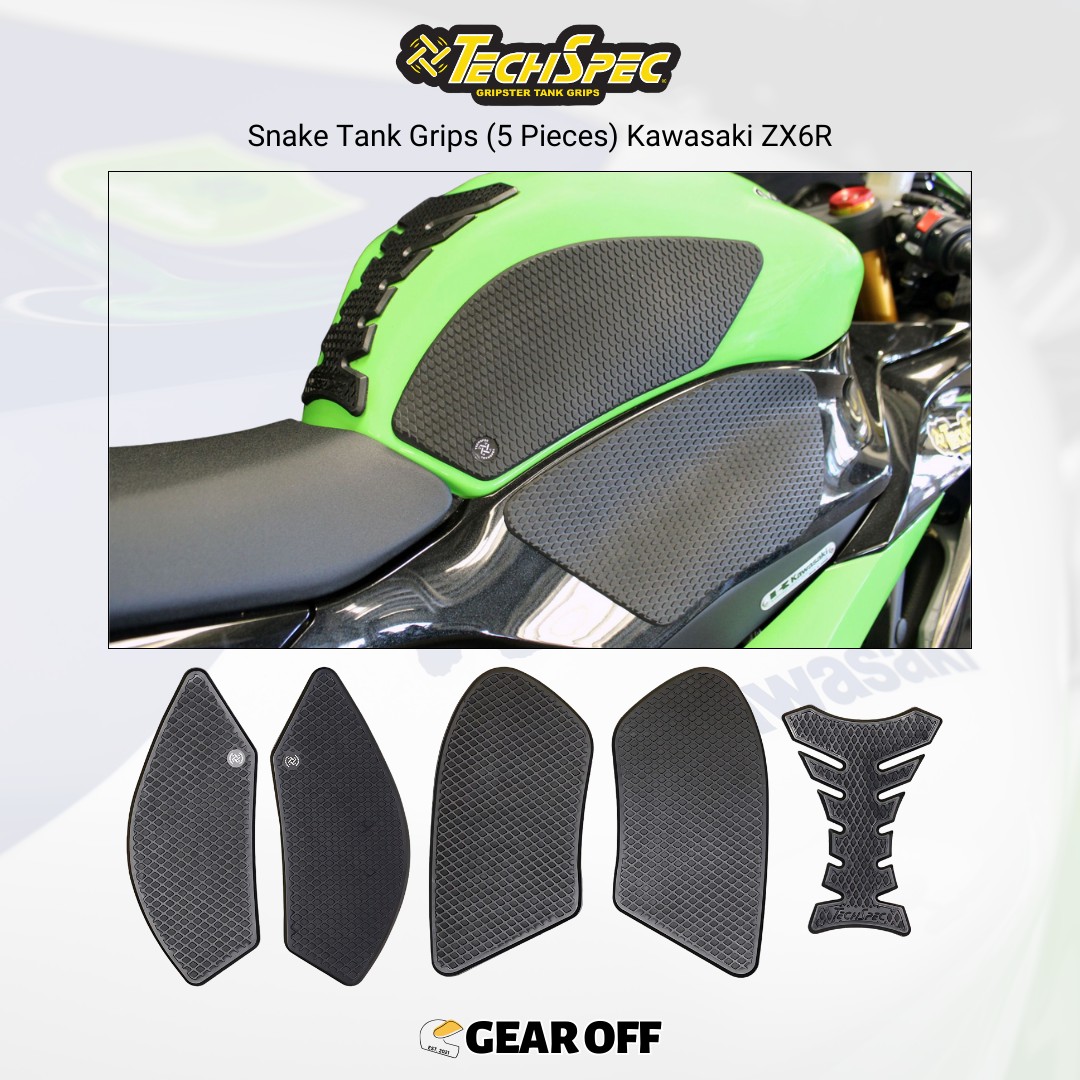 NOW AVAILABLE‼️ TechSpec Snake Skin Tank Grips for Kawasaki ZX6R
