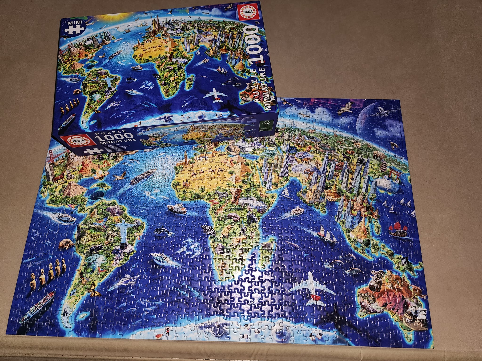 Educa World Landmarks 1000 pieces mini puzzle.