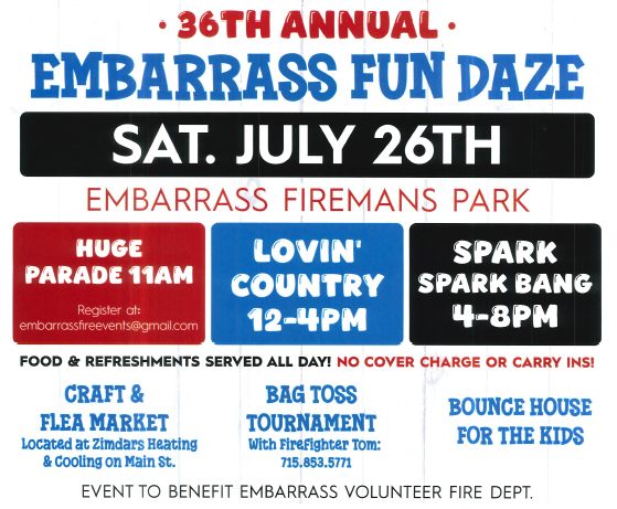 Embarrass Fire Department Fun Daze Fund Rasier