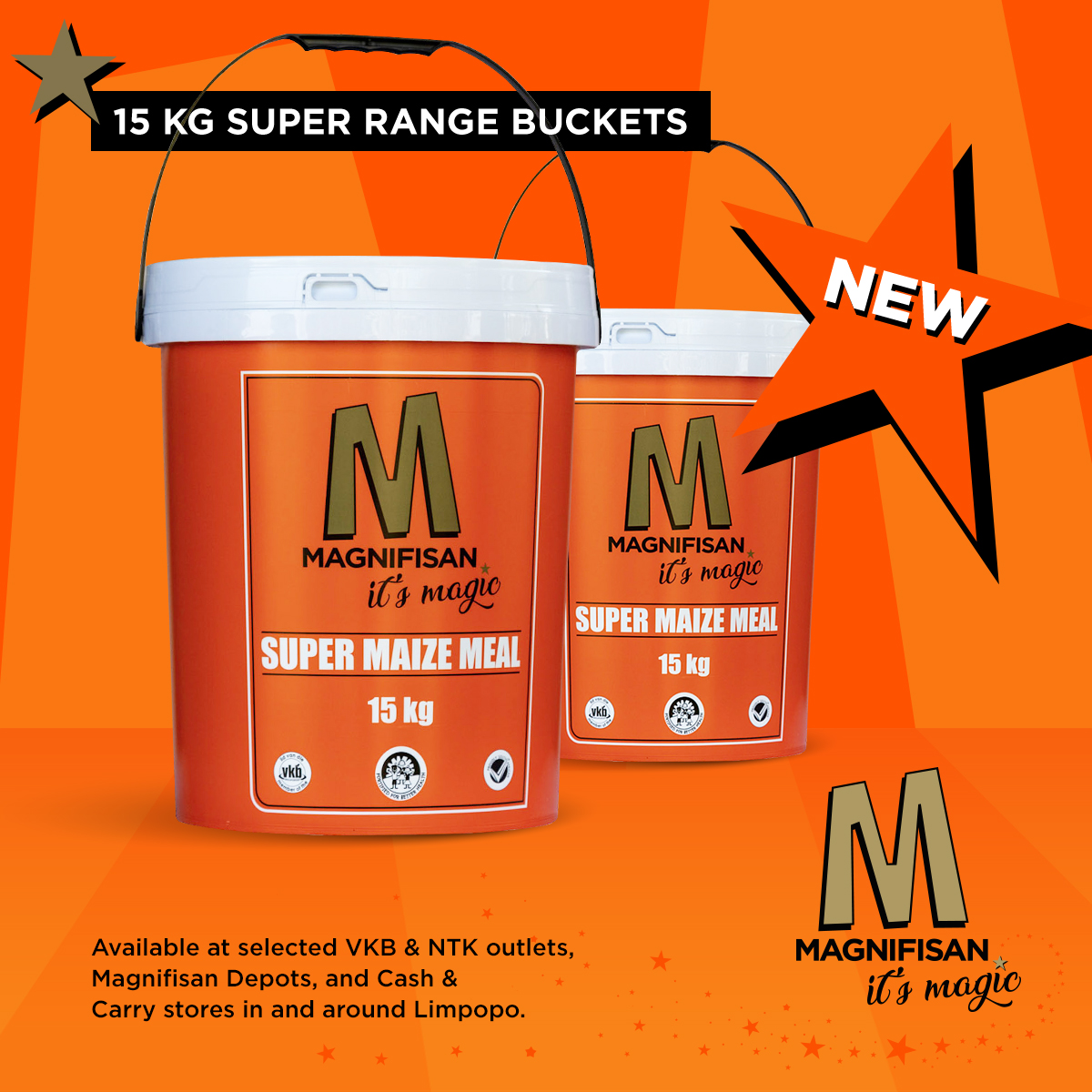 mmm　米15kg Our #MagnifisanMaizeMeal 15kg buckets are easy to use and