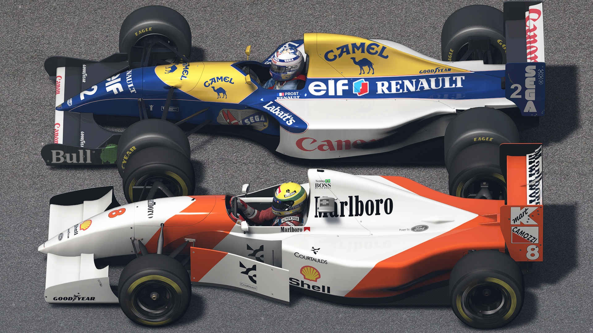 Ayrton Senna vs Alain Prost | McLaren-Ford MP4/8 vs Williams