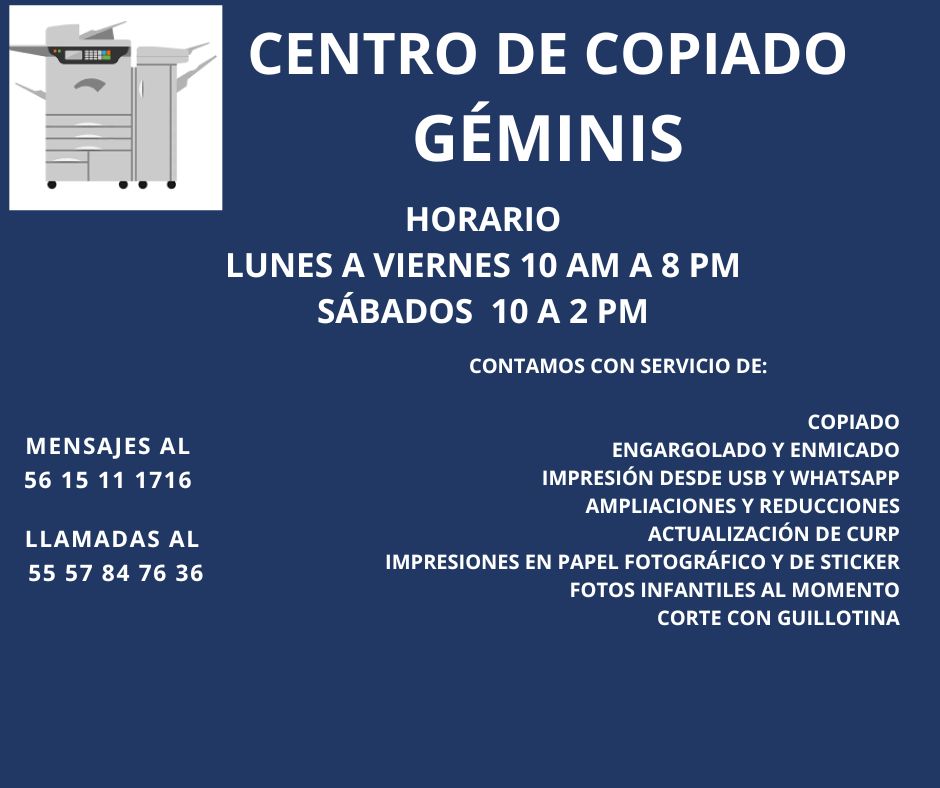 Centro de copiado Géminis Moctezuma | Venustiano Carranza