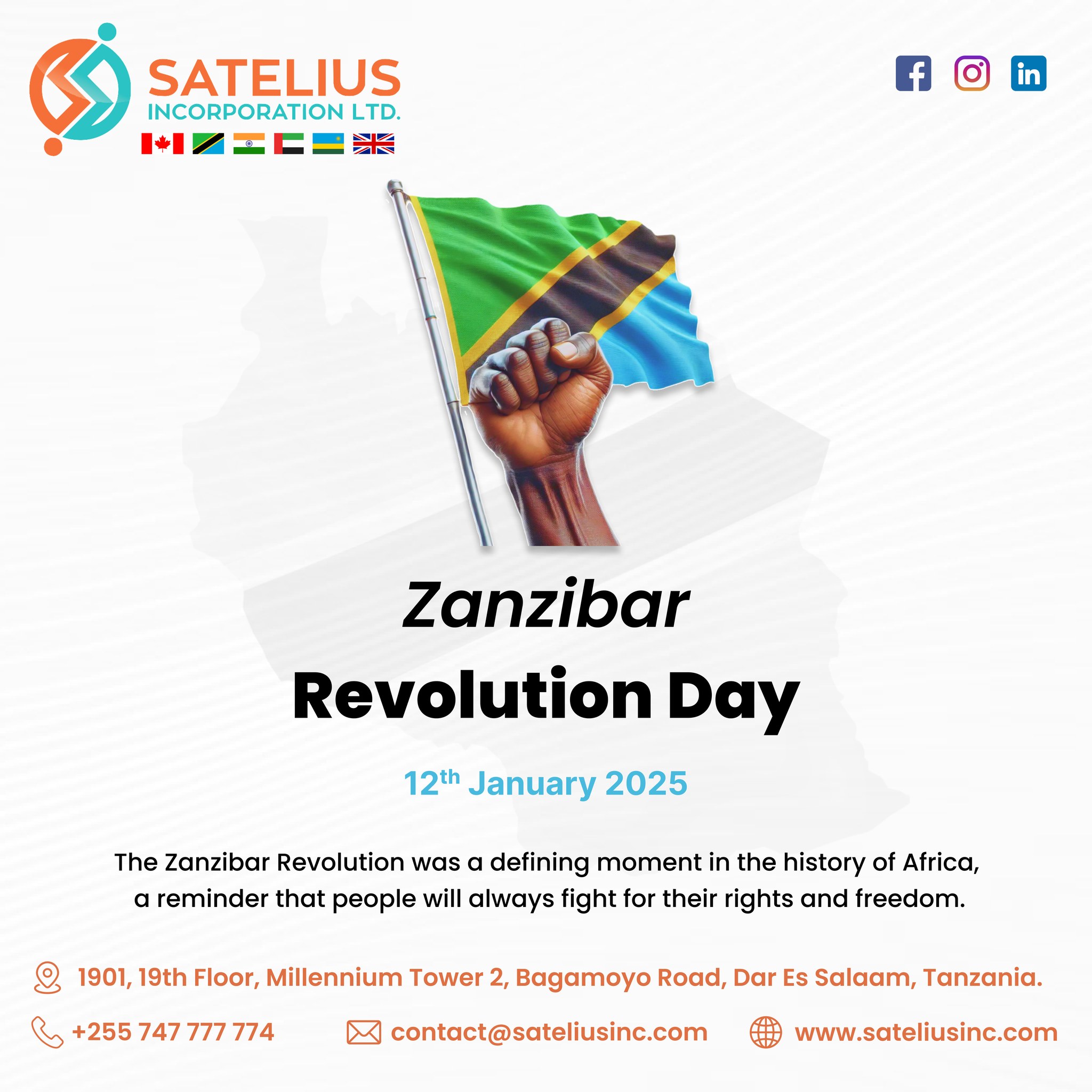 Satelius - 🇹🇿 Zanzibar Revolution Day! 🇹🇿 On this day, we honor the ...