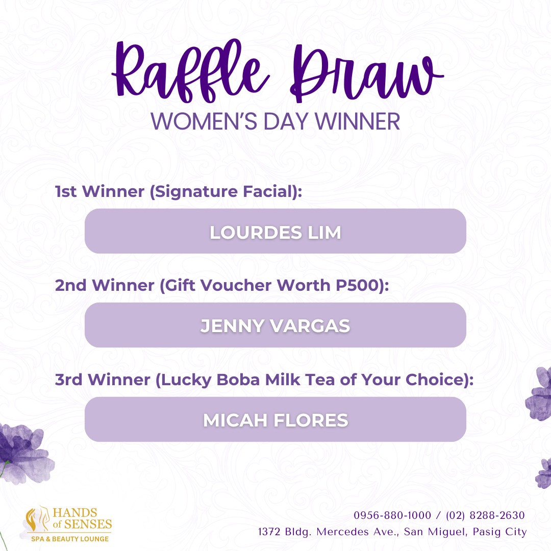 Hands - Congratulations to our Women's Day Raffle Draw Winners! 🎉 1st ...