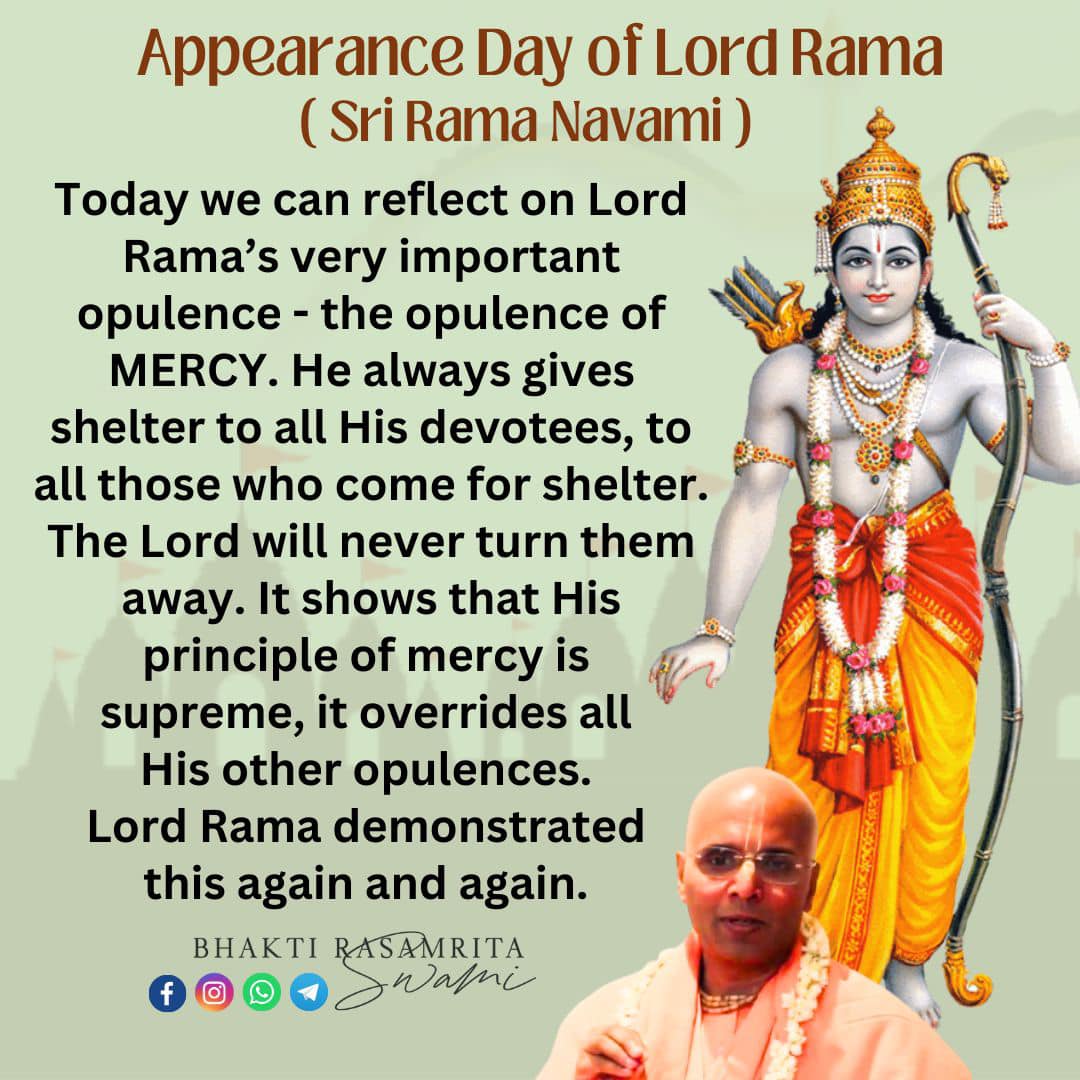 🌞 Appearance Day of Lord Rama 🌞... - Bhakti Rasamrita Swami | Facebook