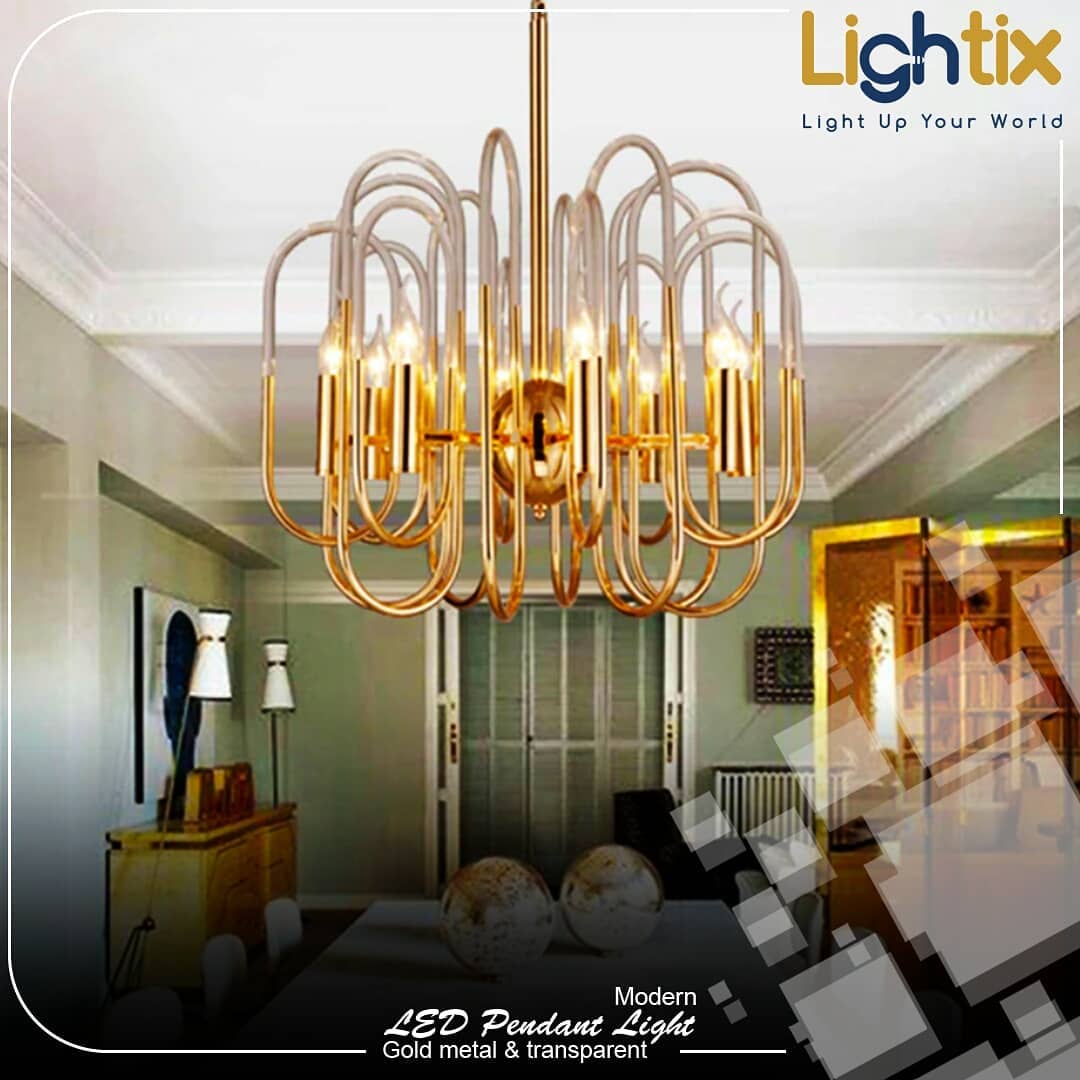 Lightix - The #modern led pendant gold #chandelier now...