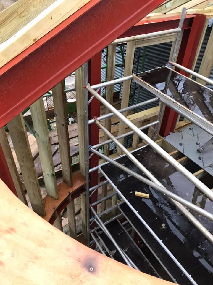 PRF Carpentry - Forming the window openings in the timber...