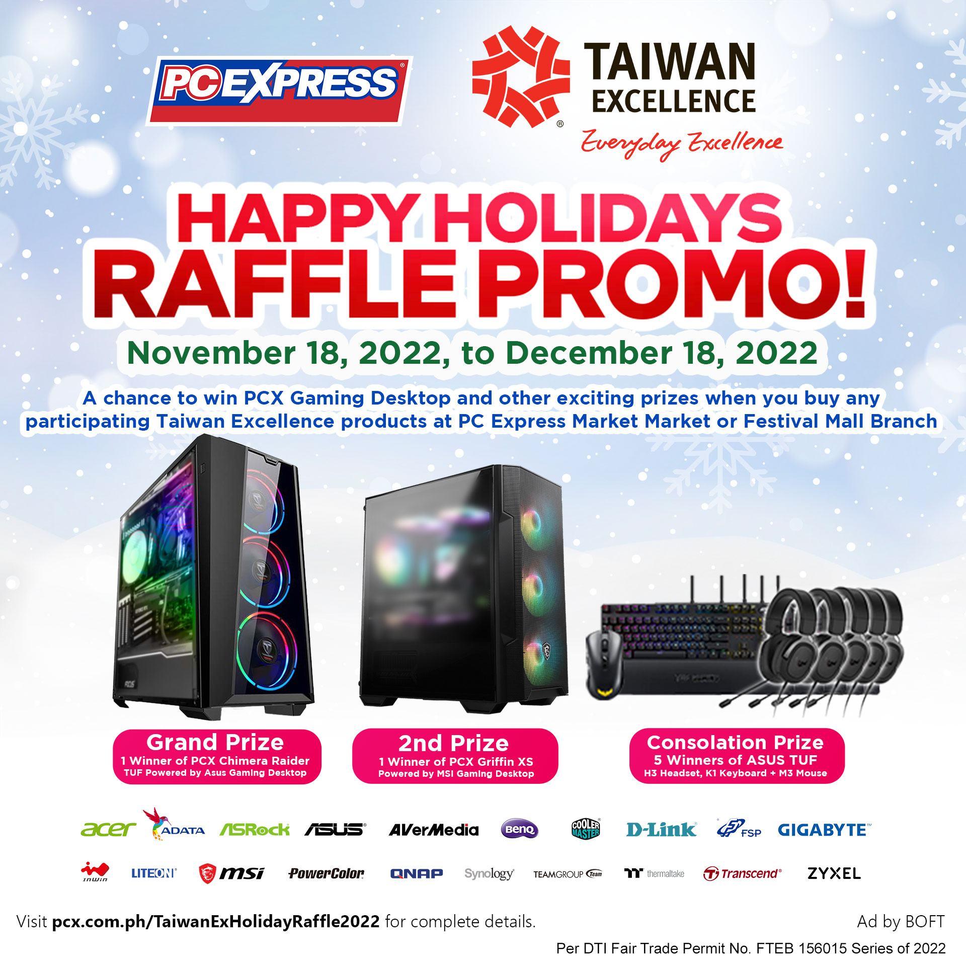PC - PC Express Taiwan Excellence Happy Holidays Raffle Promo! It's ...