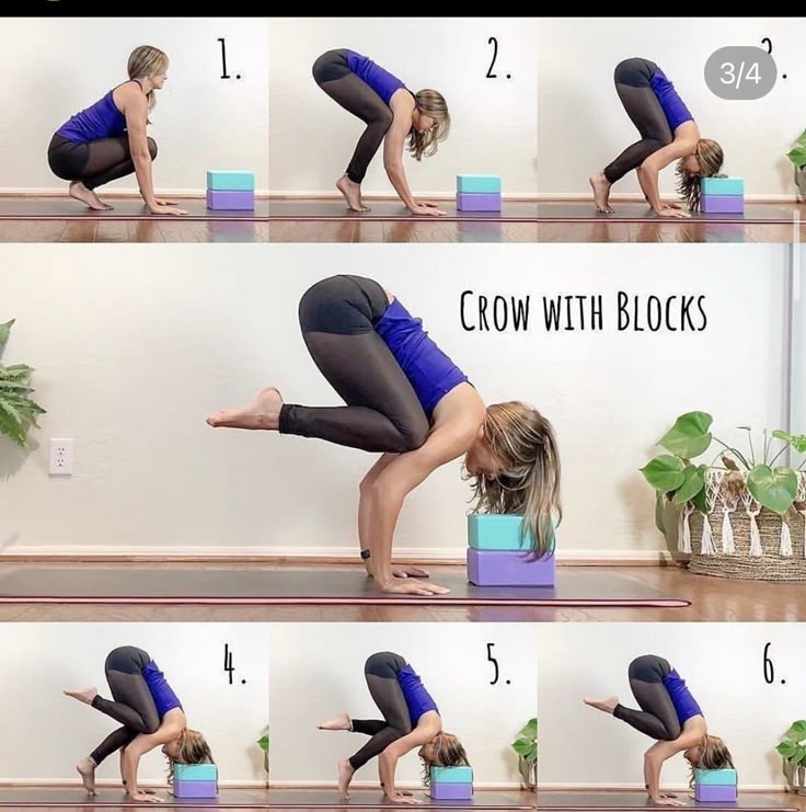 Yoga - 🪷 Crow Pose with Blocks - Step-by-Step Guide for Beginners! 🪷 ...