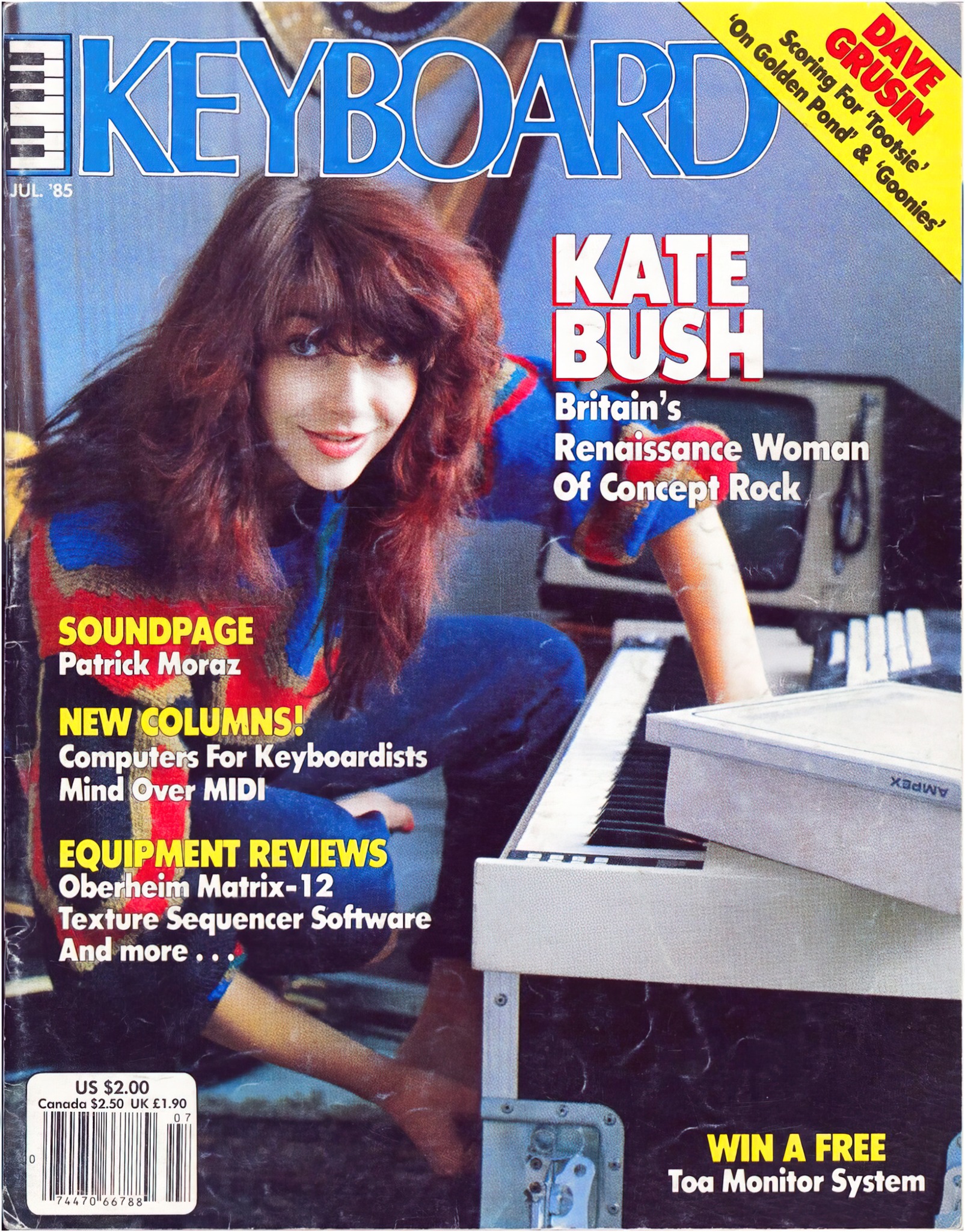 A May 1987 issue of Keyboard Magazine, featuring Tony Banks on the 