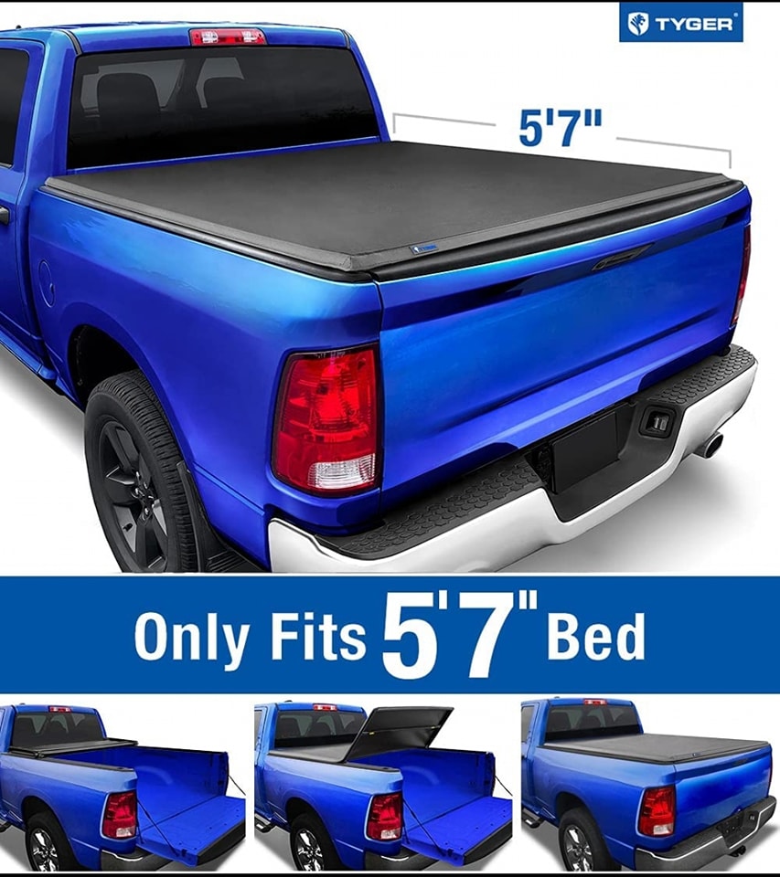 For Chevy Silverado 1500 19-21 Tyger TG-BC3C1053 T3 Soft Folding Tonneau Cover e