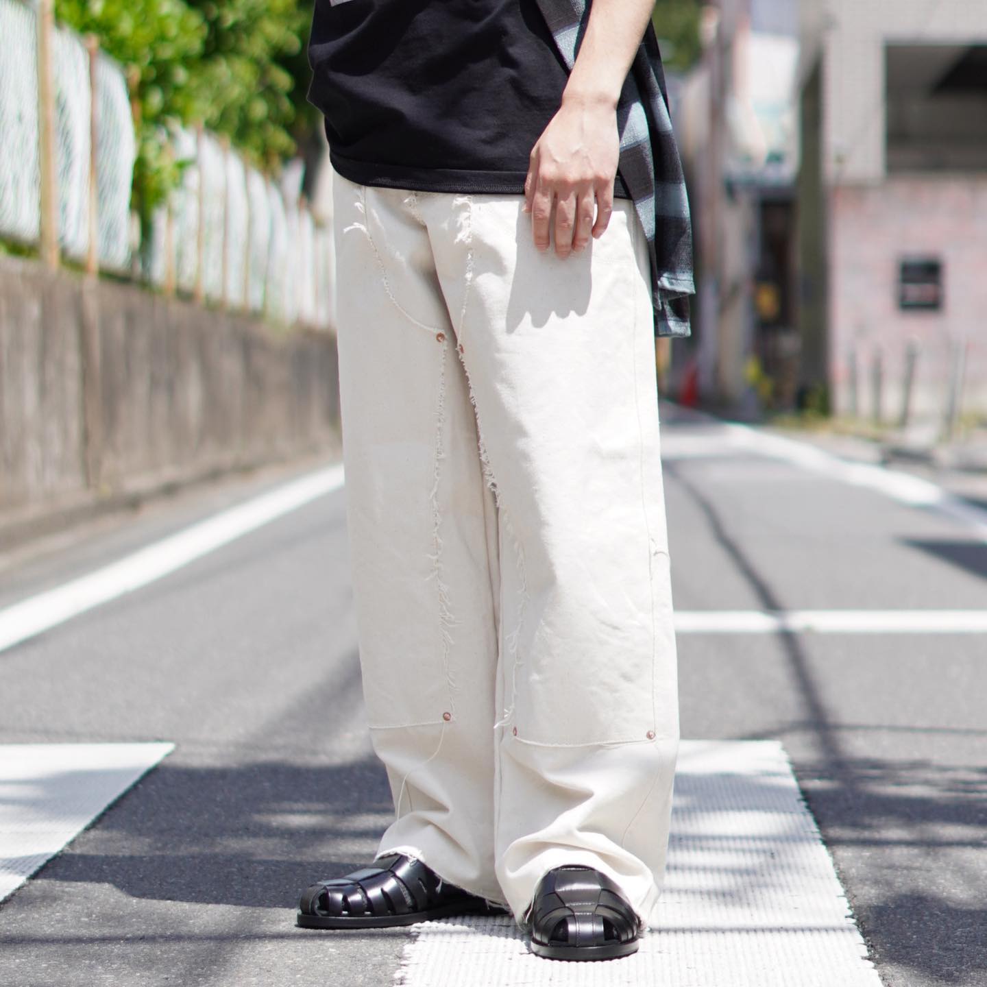 SUGARHILL》 RAW-EDGE CANVAS DOUBLE KNEE PANTS ￥46,200(tax in 