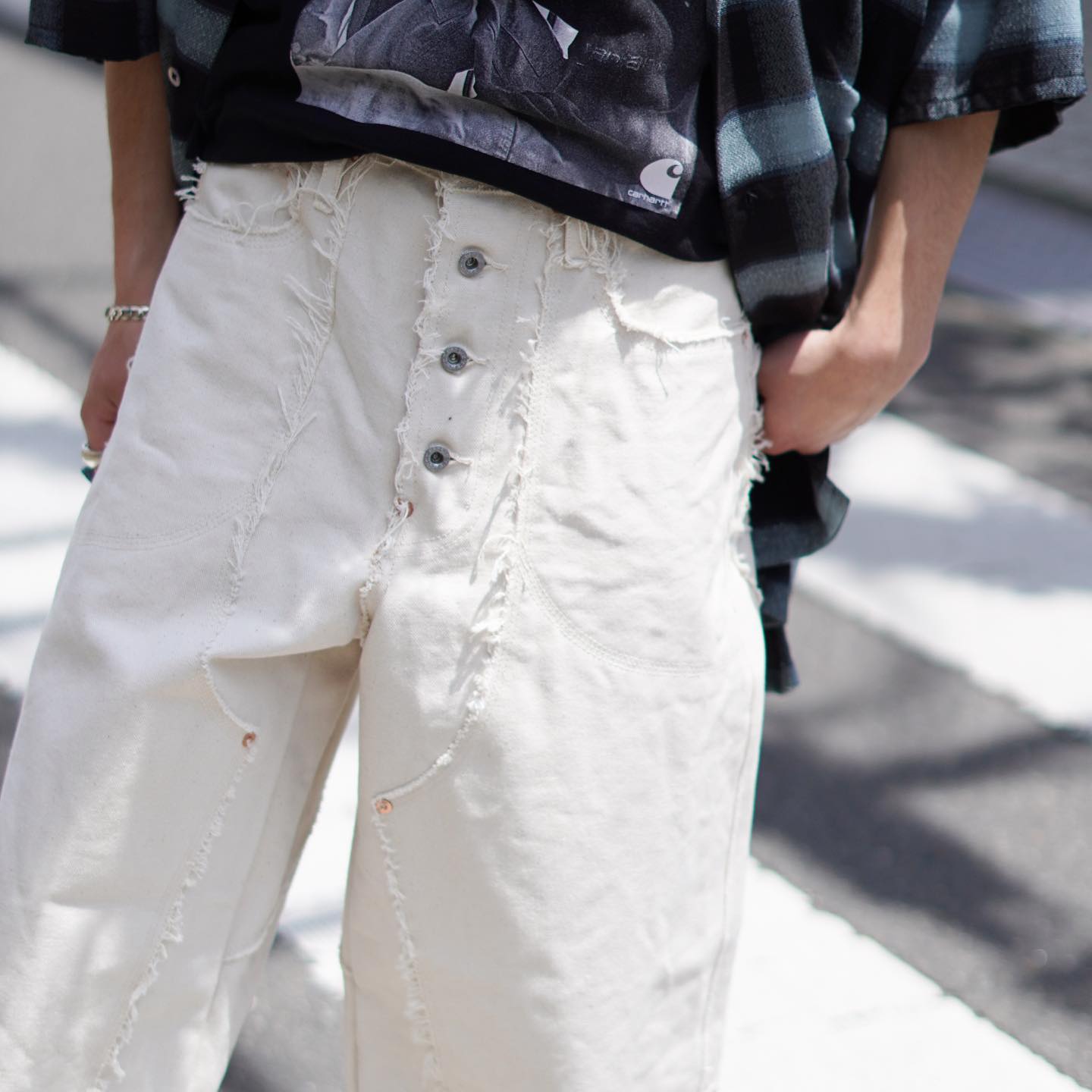 SUGARHILL》 RAW-EDGE CANVAS DOUBLE KNEE PANTS ￥46,200(tax in 