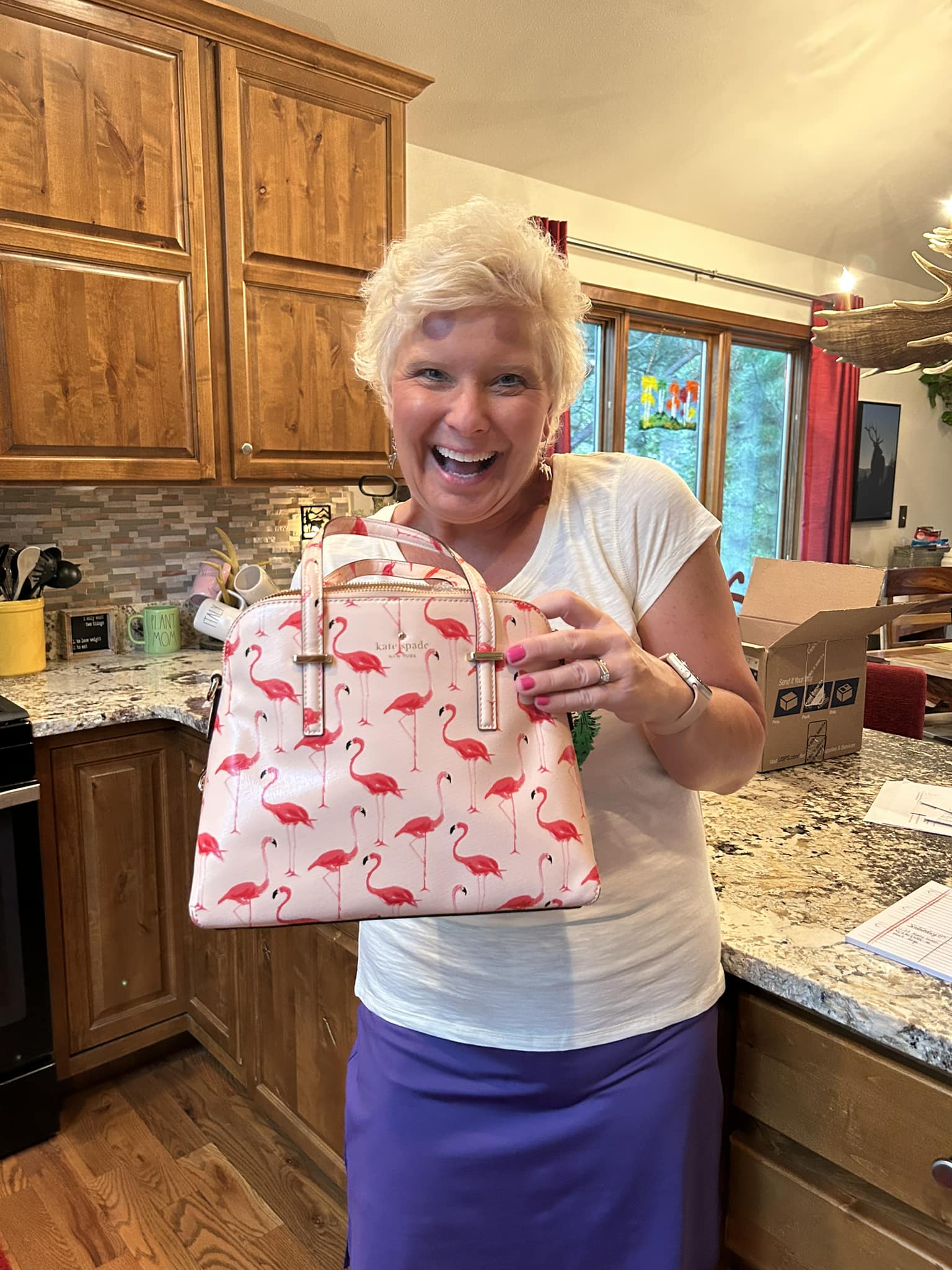 Vintage Kate Spade flamingo purse and accessories found