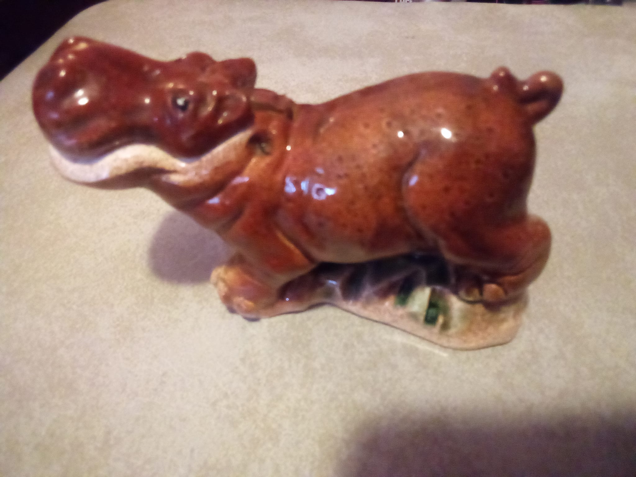 Vintage Happy Hippy Hippo piggy bank from 1960's Japan