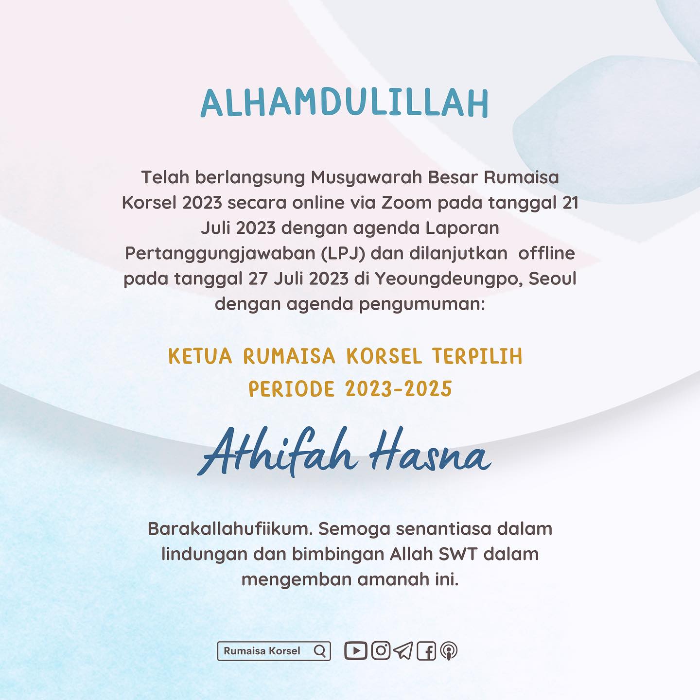 Rumaisa Korsel - Alhamdulillah .... Selesai sudah Mubes... | Facebook