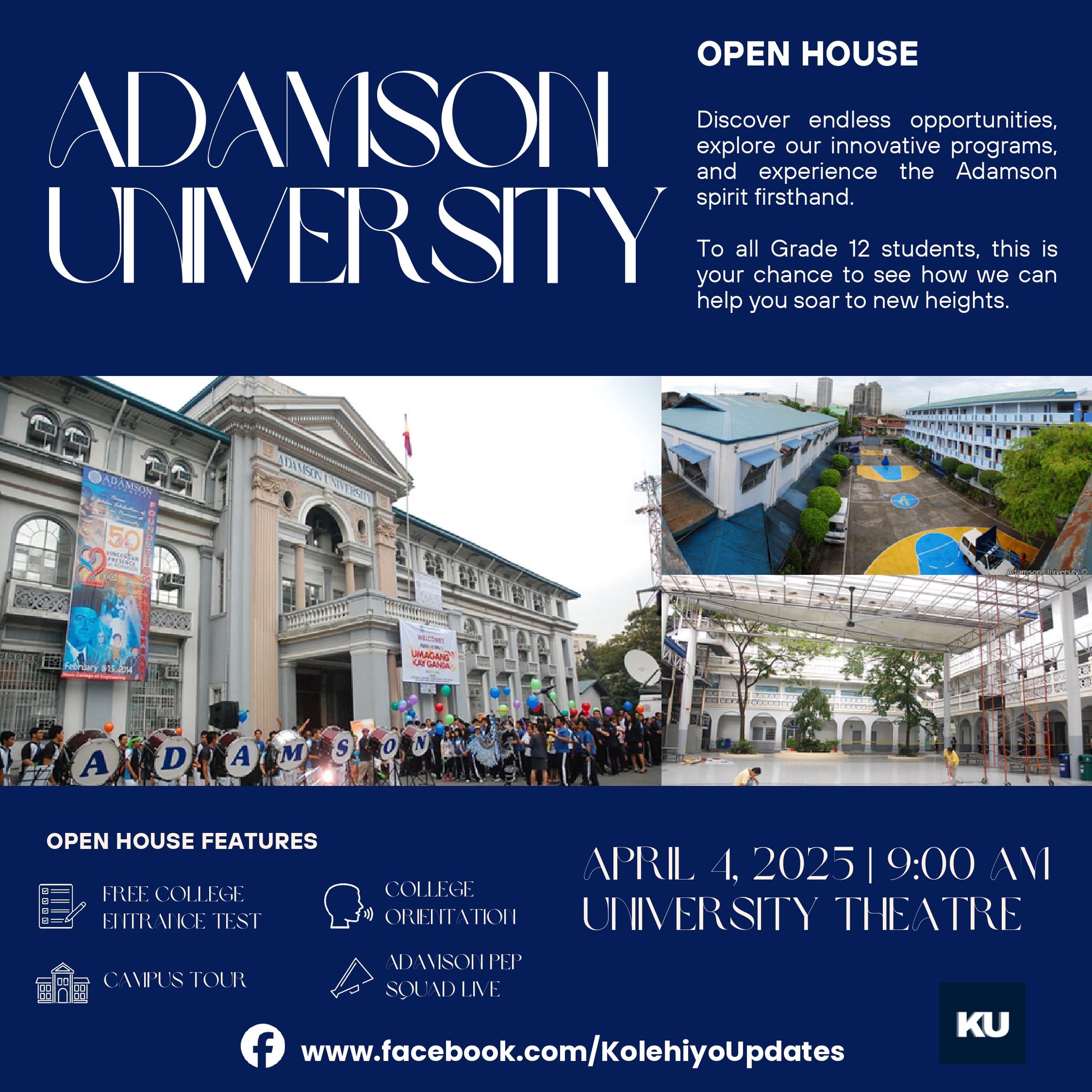 Kolehiyo Updates - HEADS UP, KLASMEYTS! 📣🤩 Adamson University will be ...