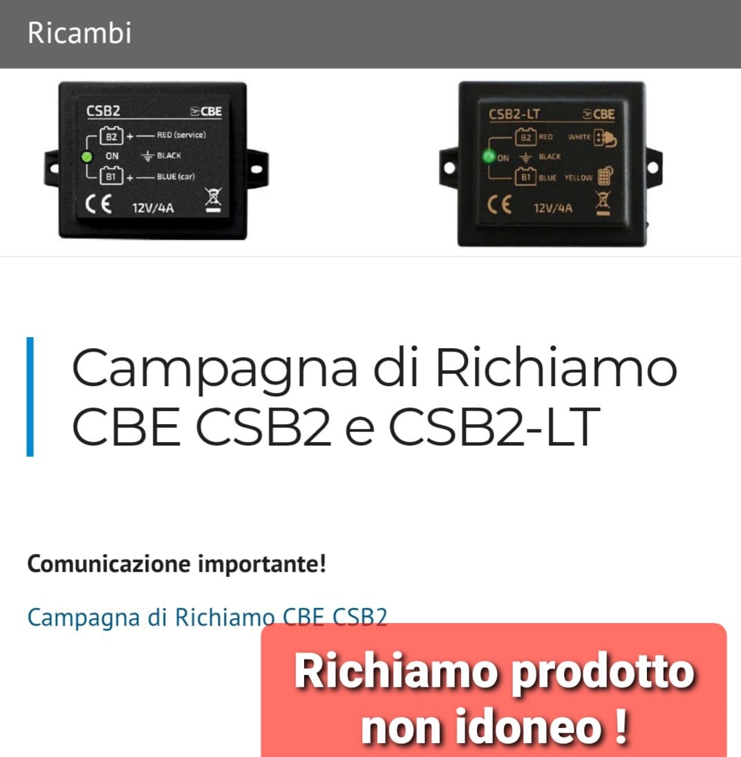 Camper at home - ️CAMPER@HOME 🔨IMPORTANTE: RICHIAMO PER... | Facebook