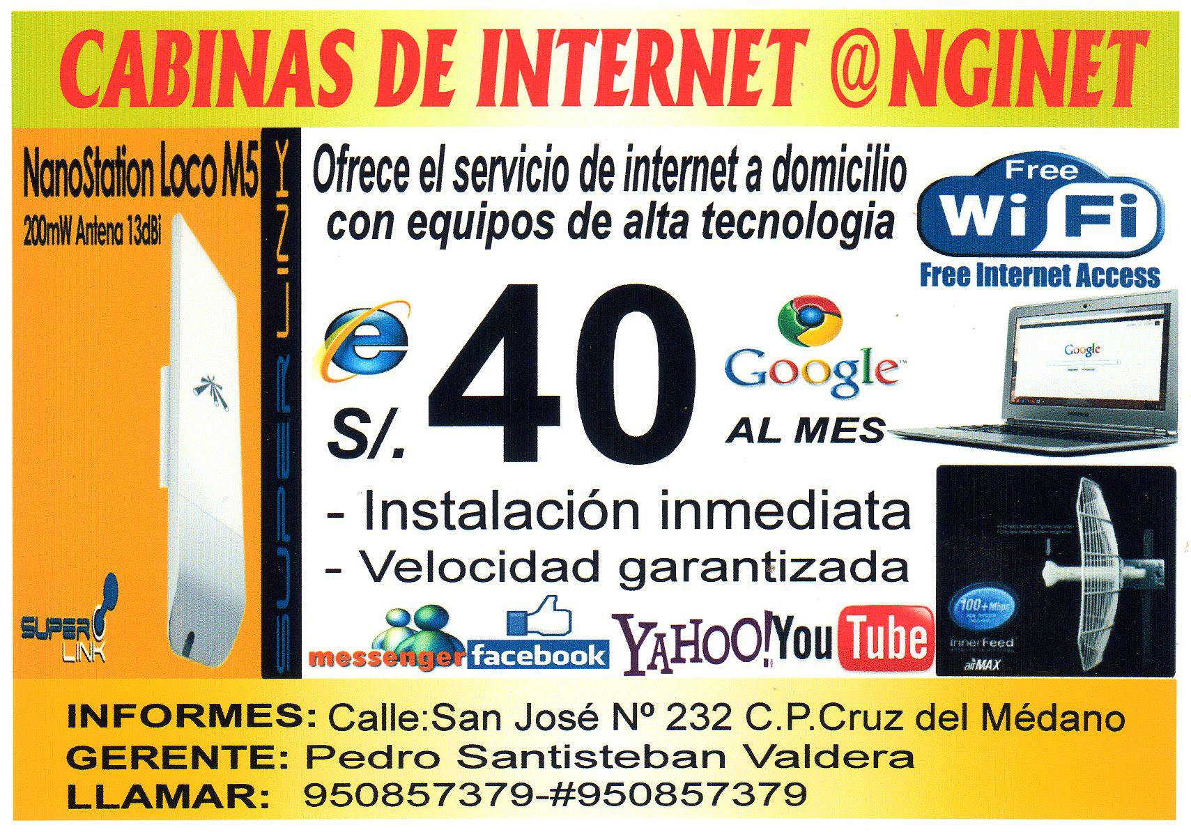 CABINAS DE INTERNET 