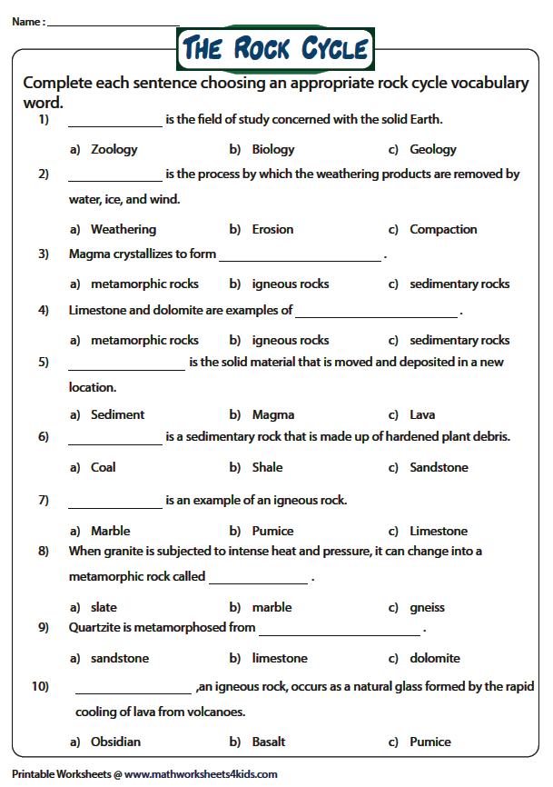 Rocks matter, so does the rock... - Math Worksheets 4 Kids