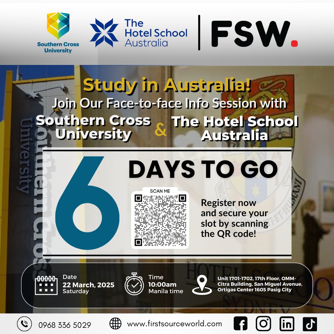 FSW - 📢 Registered ka na ba? Don’t miss this! Want to study in ...