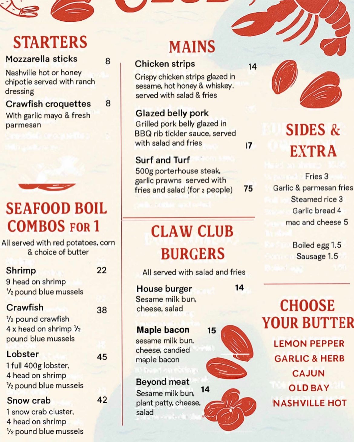 The Claw Club - 🚨NEW MENU!! 🚨 Not long until opening,... | Facebook