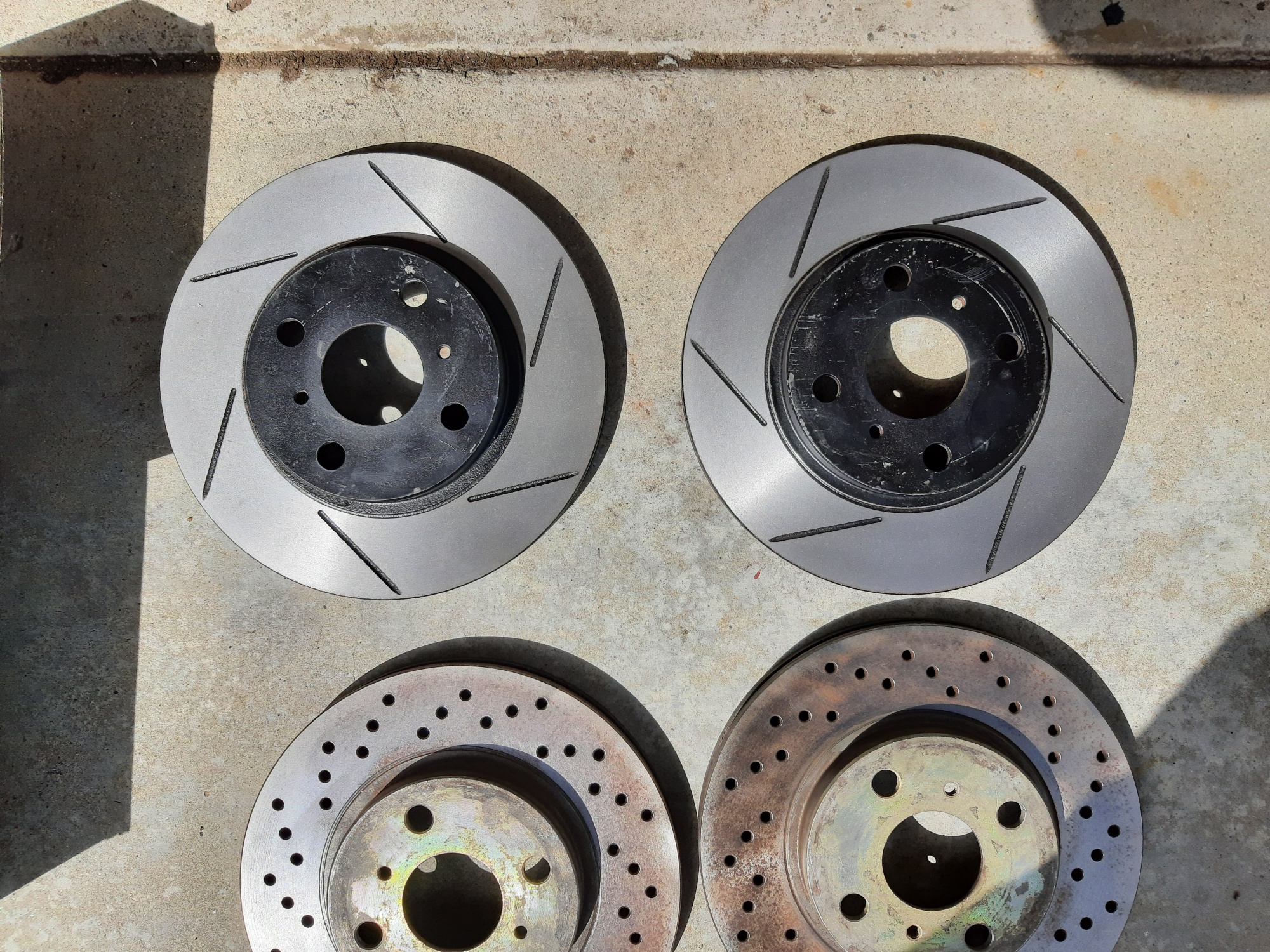 Set of 6 Front 255mm Drilled Slotted Brake Disc Rotors-7695A-D990 Ceramic Brake Pad Kit For 2004 Scion XA - LLC