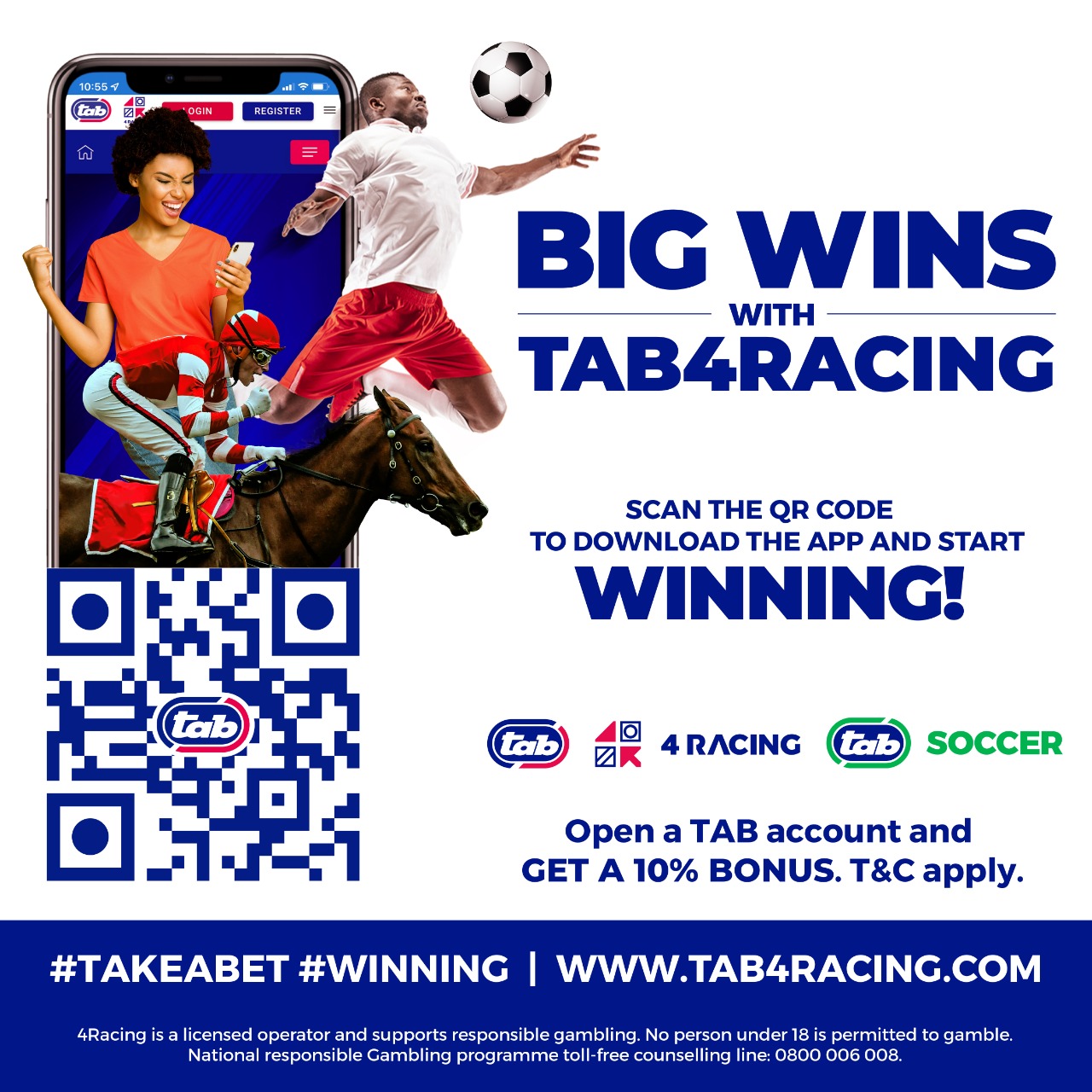 4Racing - BIG WINS with TAB 4Racing 🏇⚽ Scan the QR code to download the ...