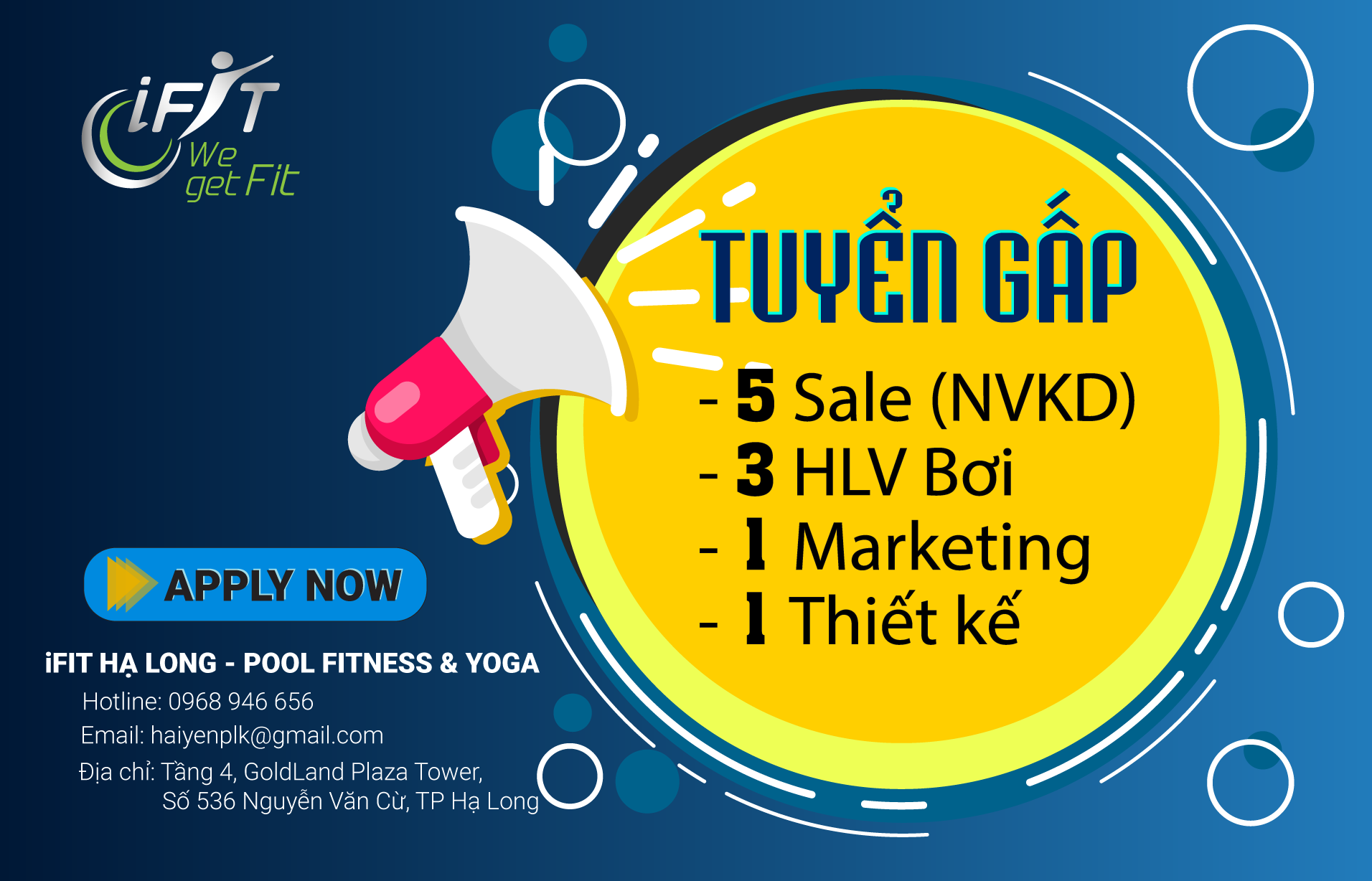 📣📣 #TUYỂN_DỤNG GẤP_ĐI... - iFit Hạ Long - Pool Fitness & Yoga | Facebook