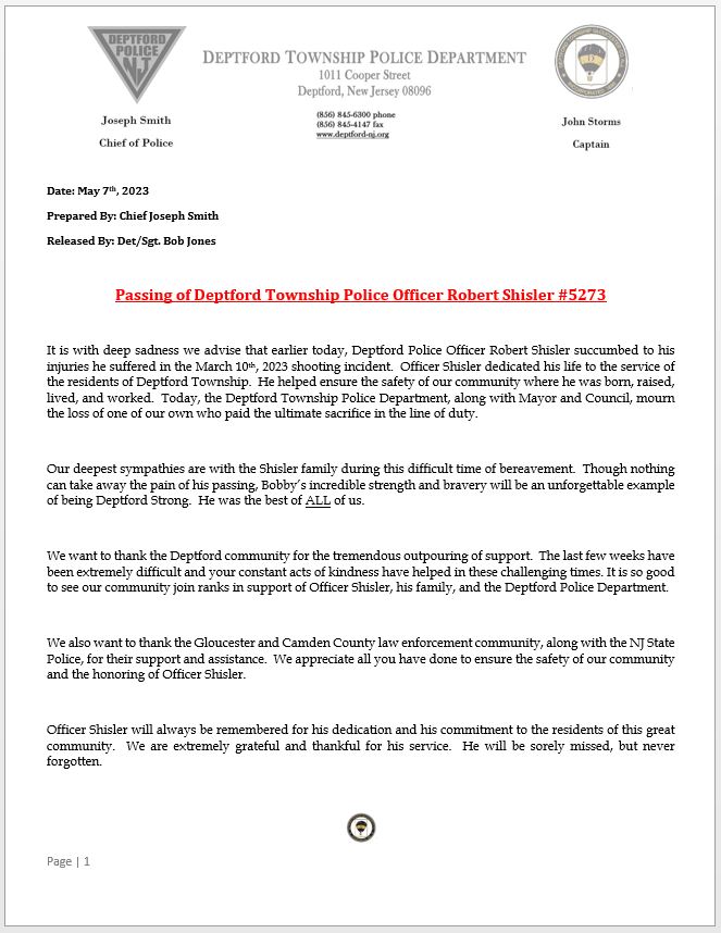 A statement from... - Deptford Township Police Department | Facebook