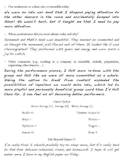 Writing the Dance