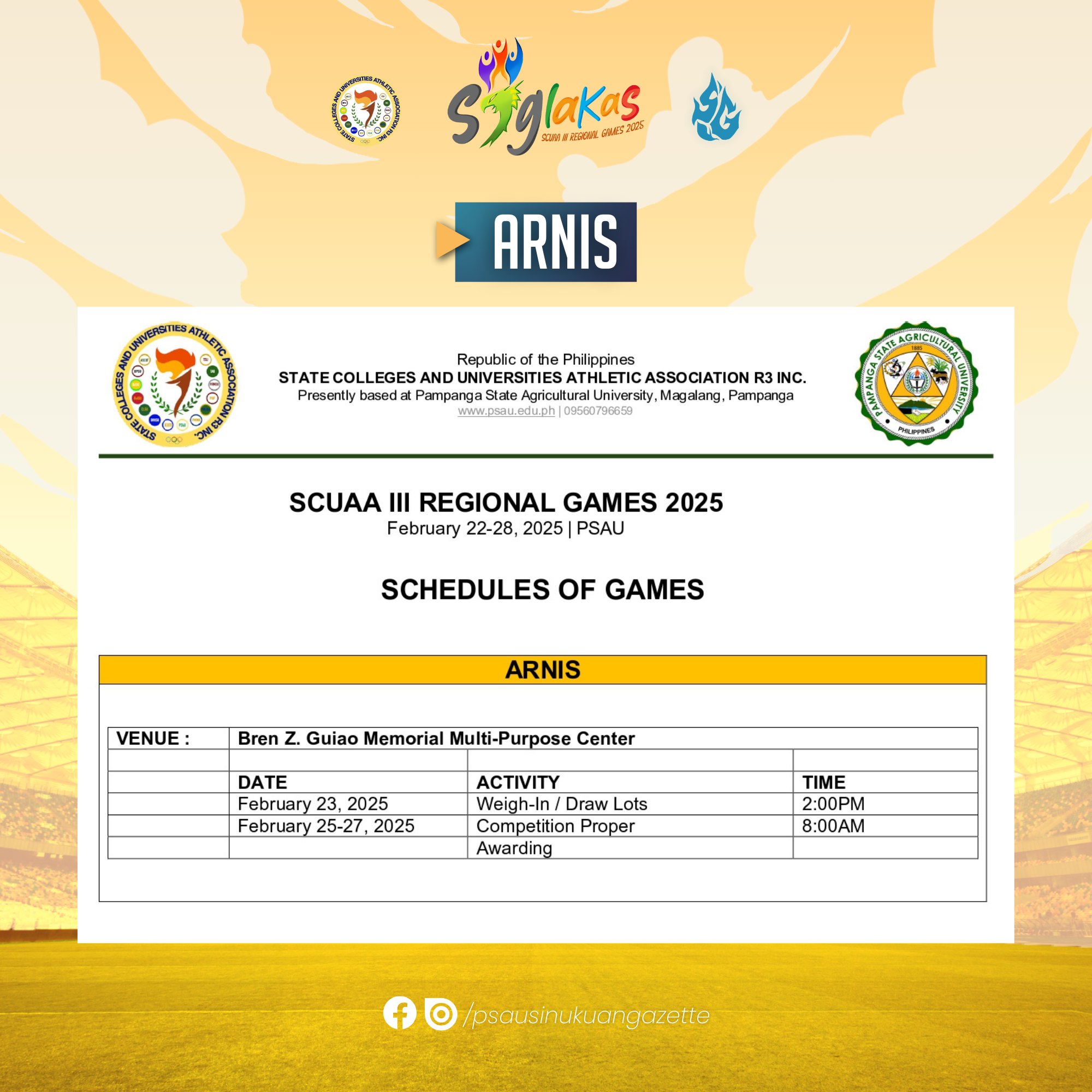 𝗟𝗢𝗢𝗞: 𝗦𝗖𝗨𝗔𝗔 𝗜𝗜𝗜 𝗥𝗲𝗴𝗶𝗼𝗻𝗮𝗹 𝗚𝗮𝗺𝗲𝘀... - PSAU - Sinukuan Gazette | Facebook