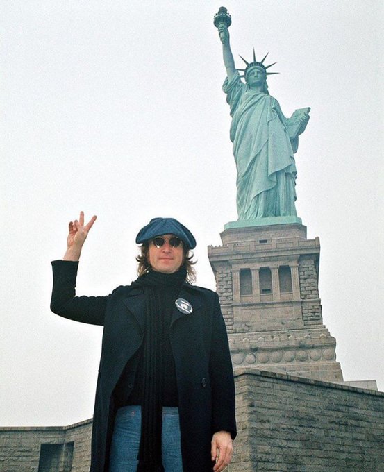 John Lennon visits Statue of Liberty in 1974