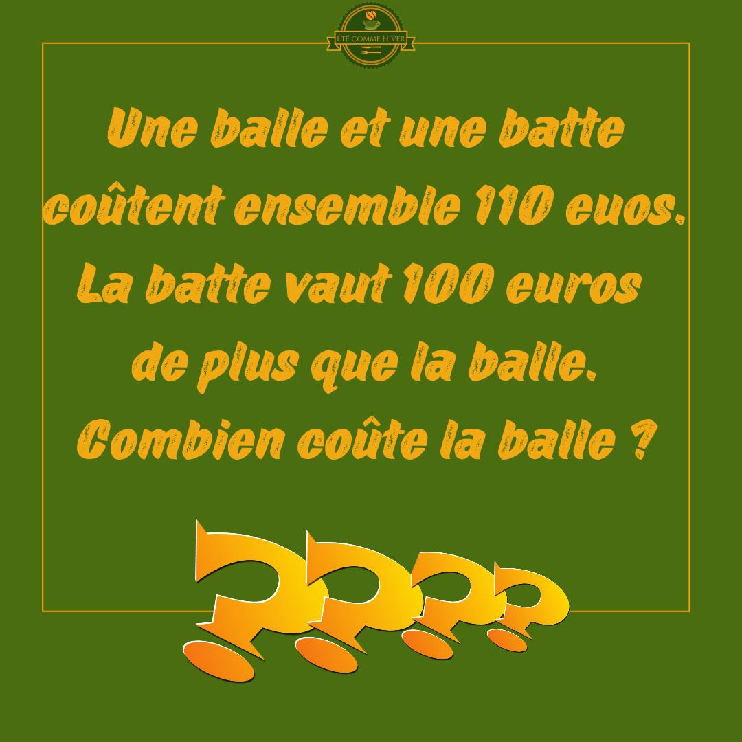 Une Batte Et Une Balle Coûtent 110 Euros